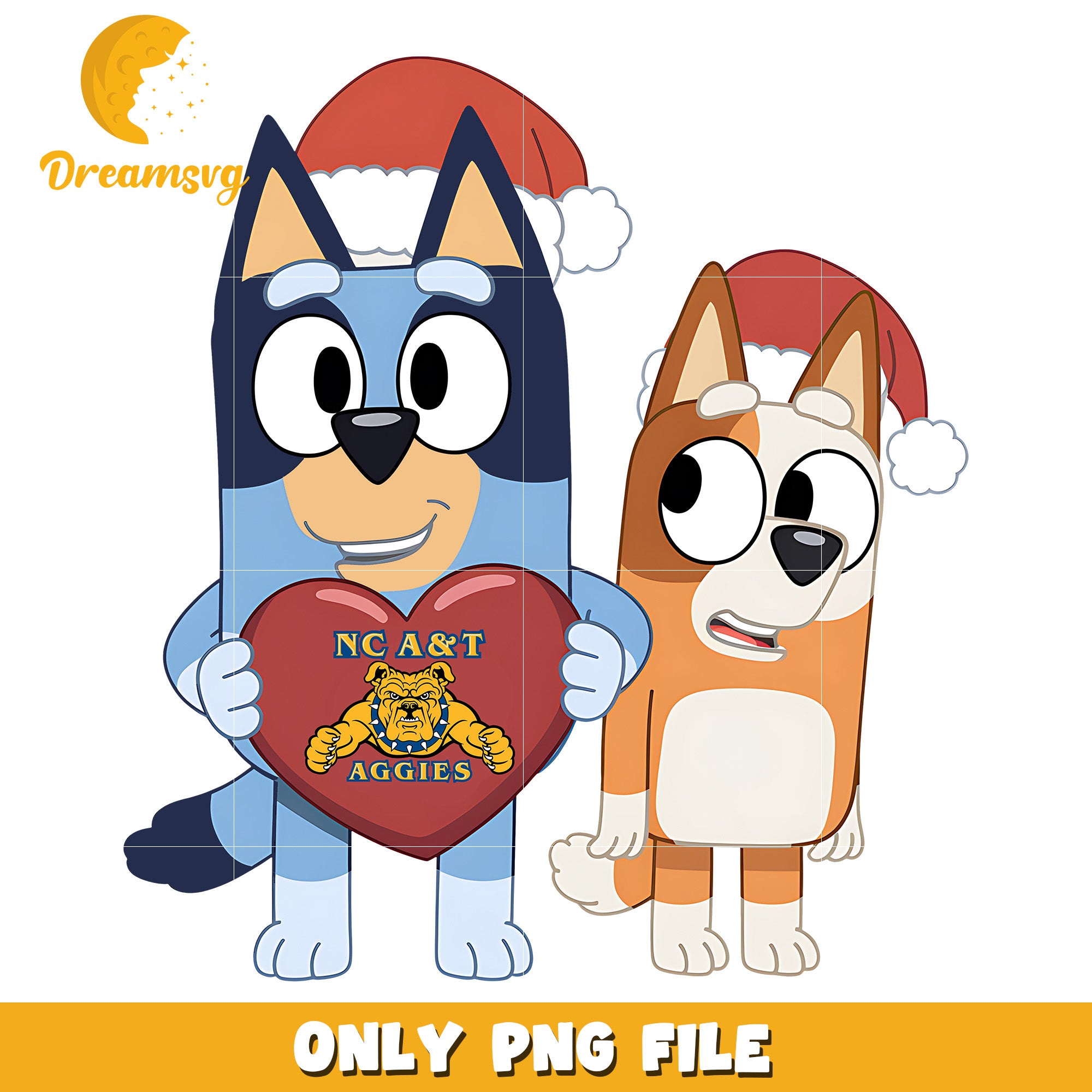 Bluey and Bingo logo heart ncaa png, North Carolina A&T Aggies png