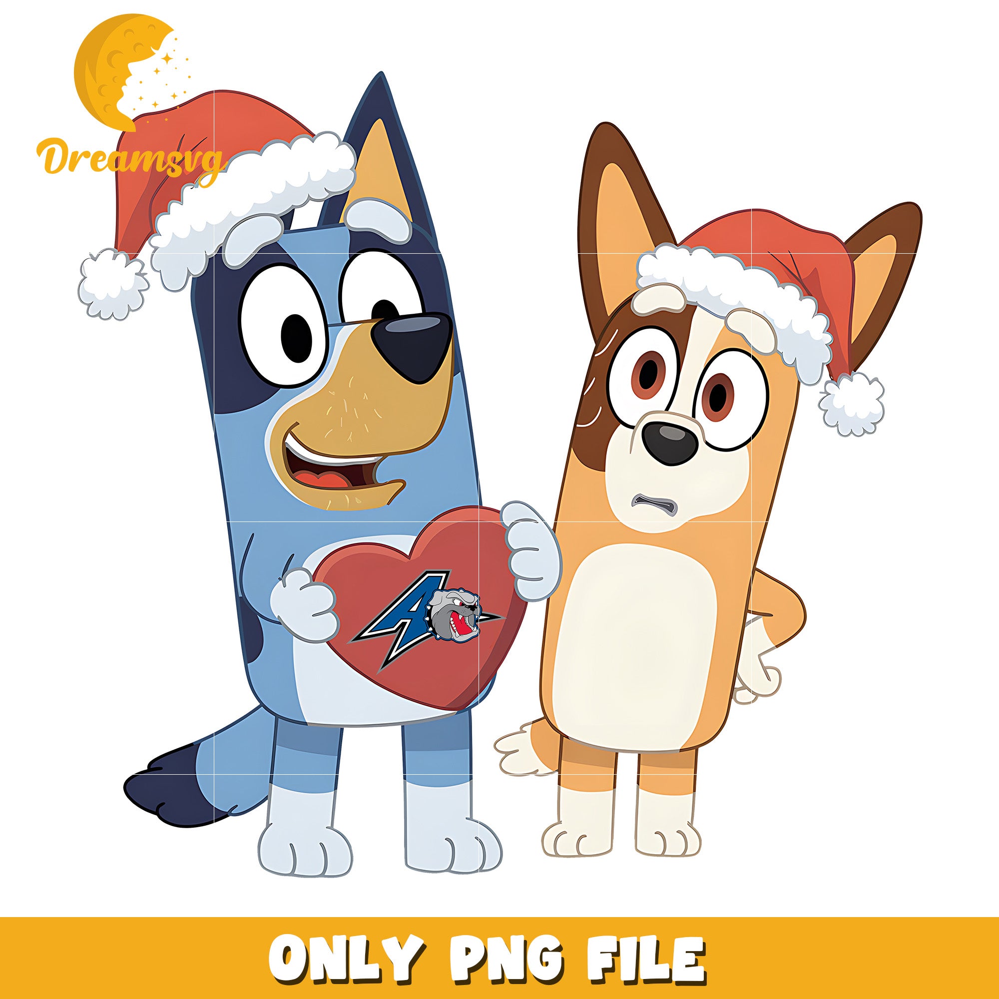 Bluey and Bingo logo heart ncaa png, North Carolina Asheville Bulldogs png