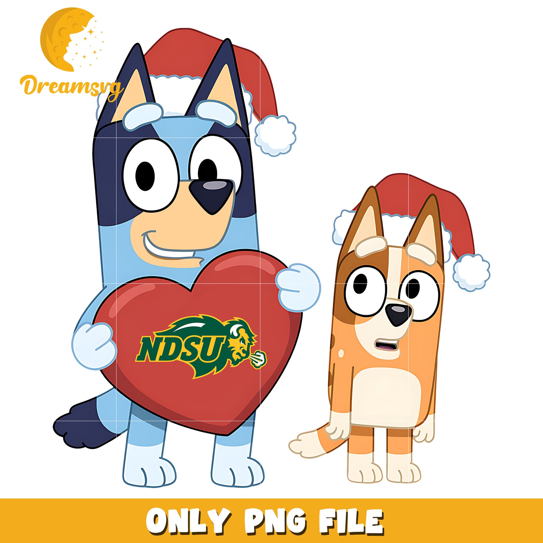Bluey and Bingo logo heart ncaa png, North Dakota State Bison png