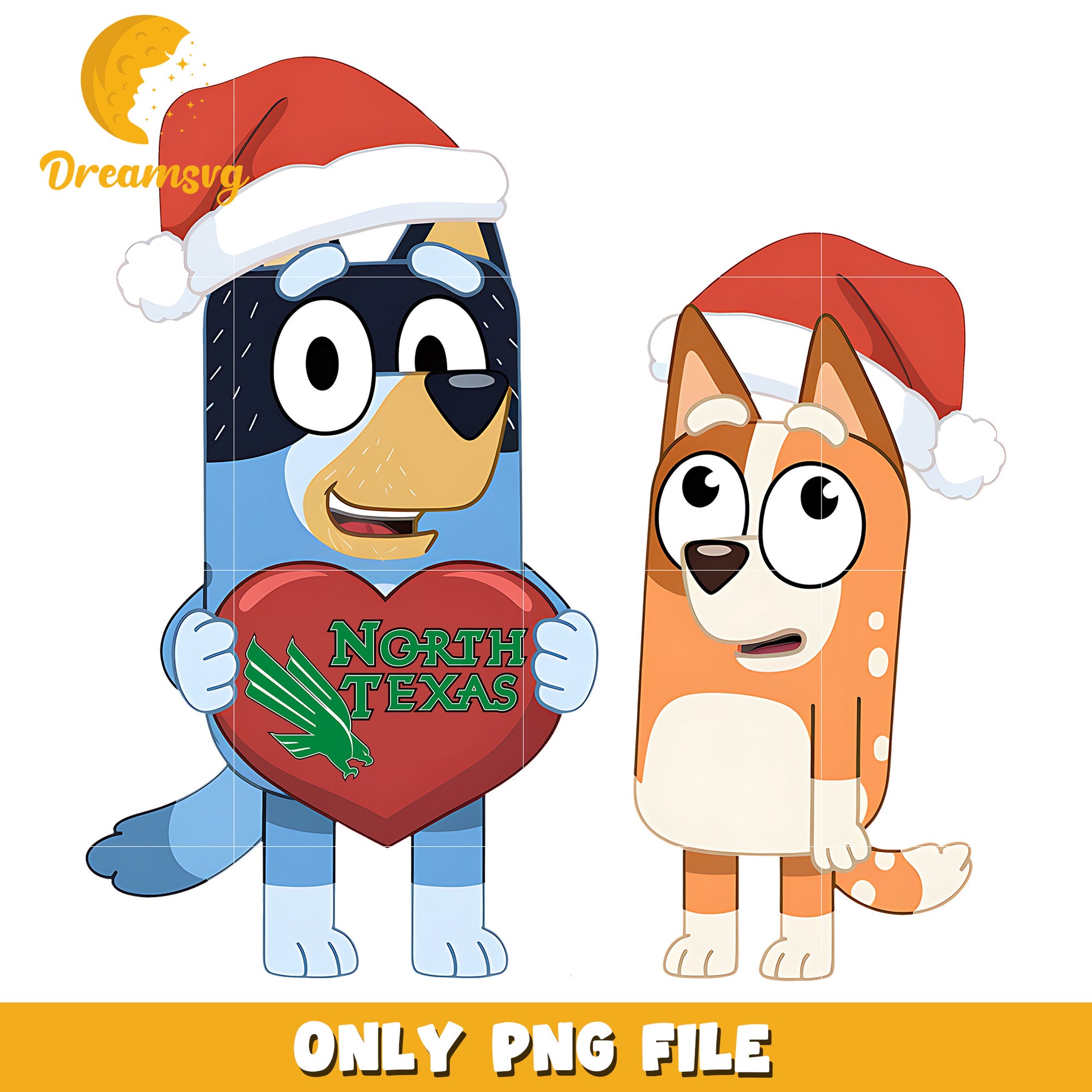 Bluey and Bingo logo heart ncaa png, North Texas Mean Green png