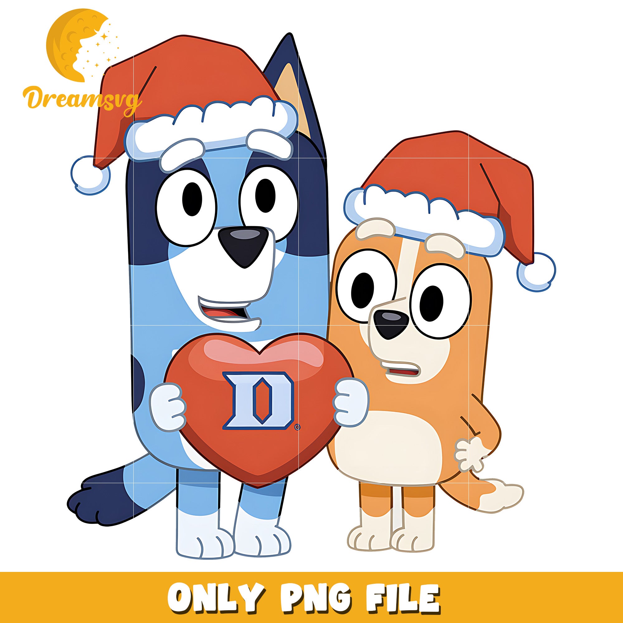 Bluey and Bingo logo heart png, Duke Blue Devils png, ncaa png