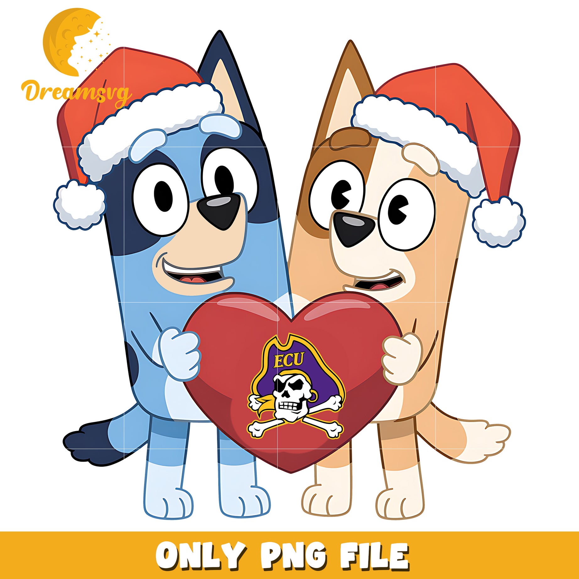 Bluey and Bingo logo heart png, East Carolina Pirates png, ncaa png