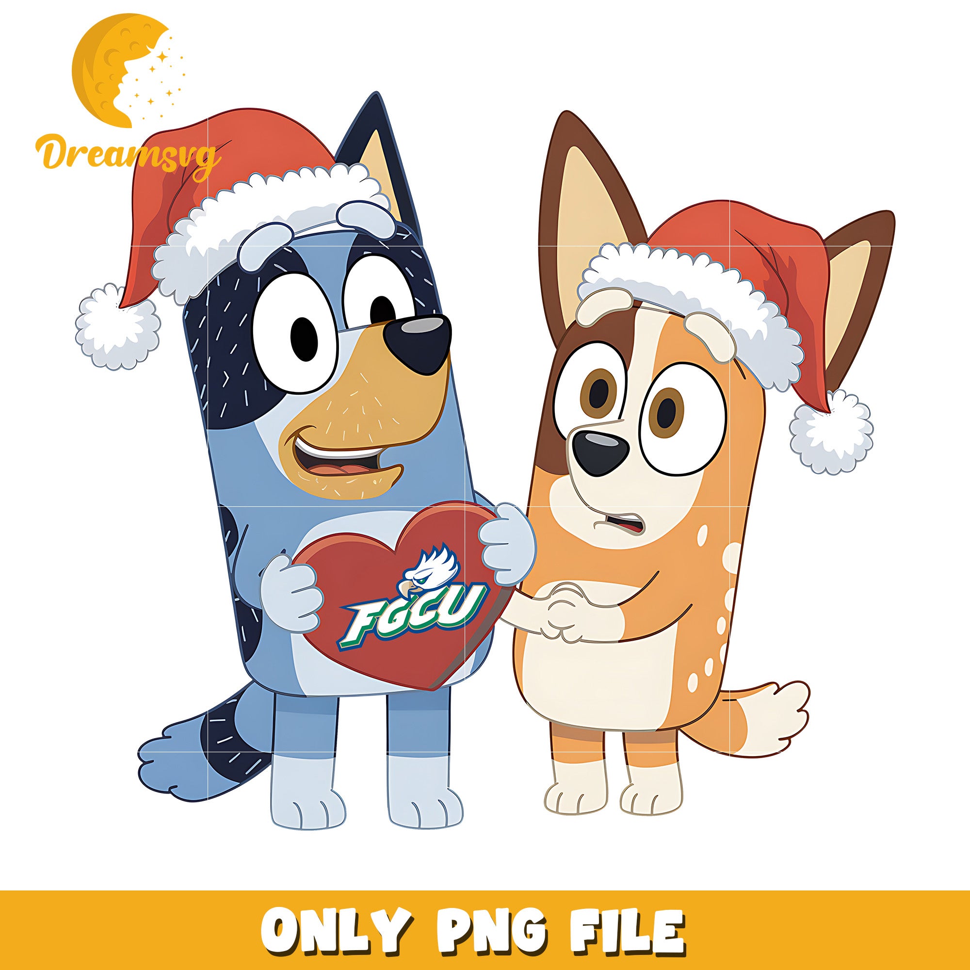 Bluey and Bingo logo heart png, Florida Gulf Coast Eagles png, ncaa png