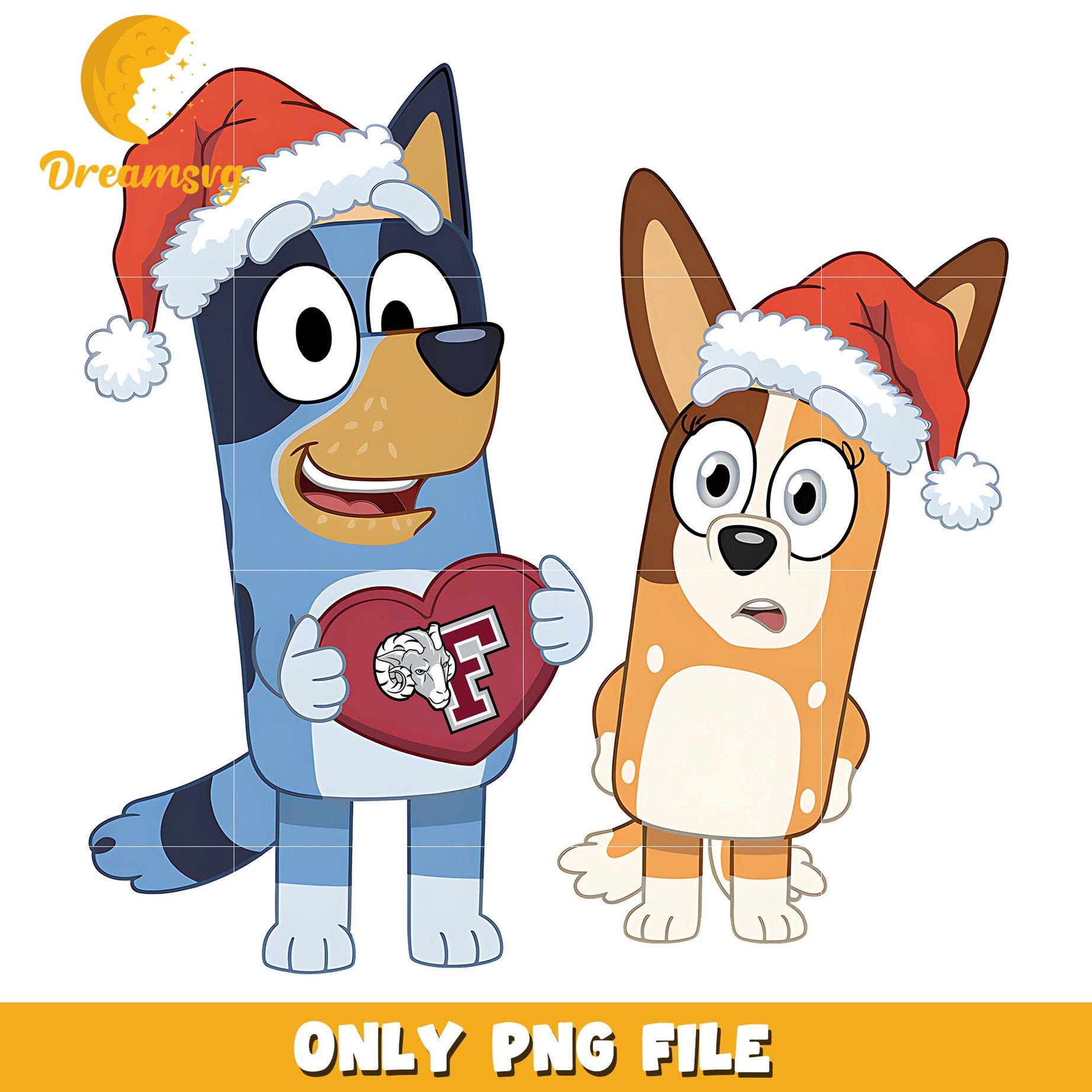 Bluey and Bingo logo heart png, Fordham Rams png, ncaa png