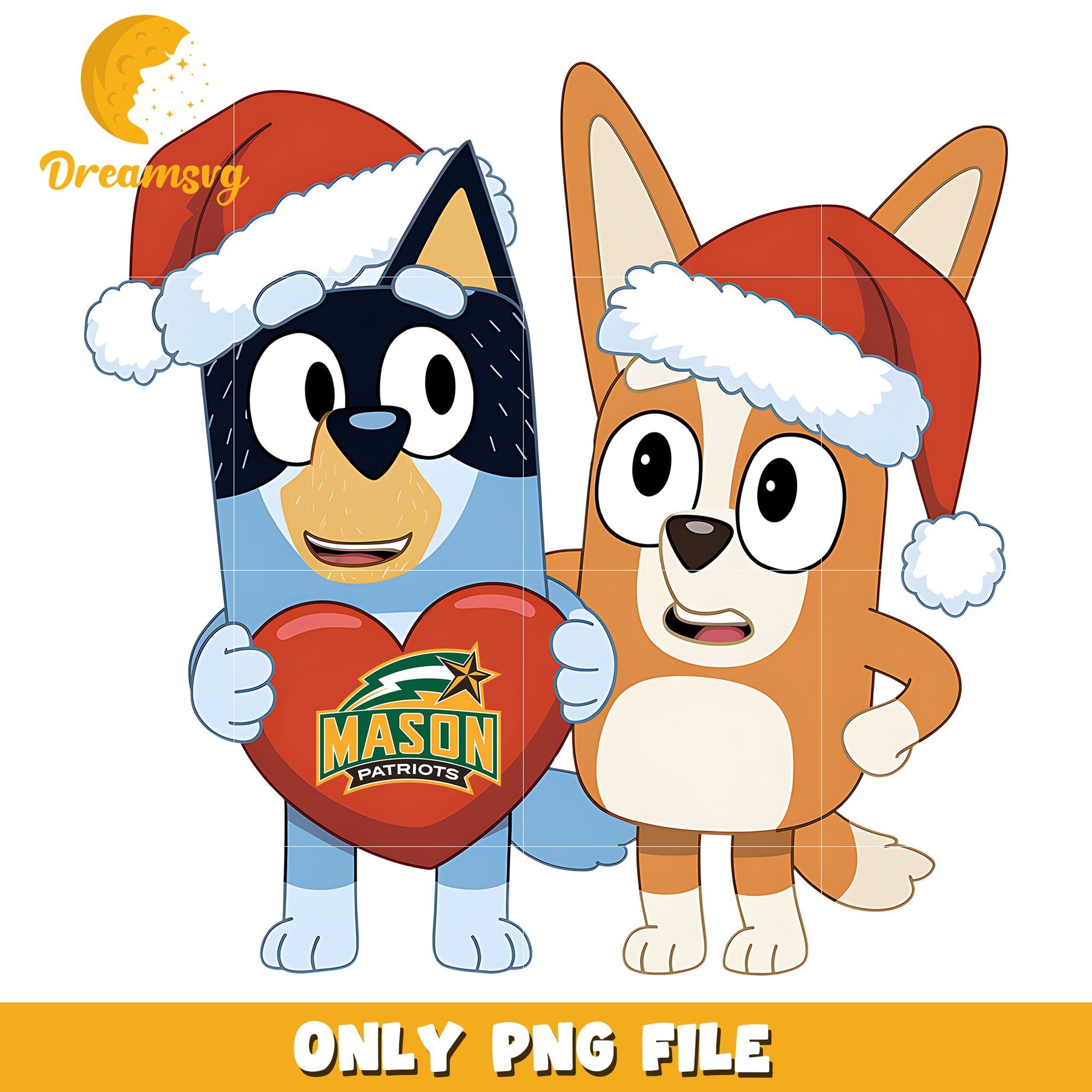 Bluey and Bingo logo heart png, George Mason Patriots png, ncaa png