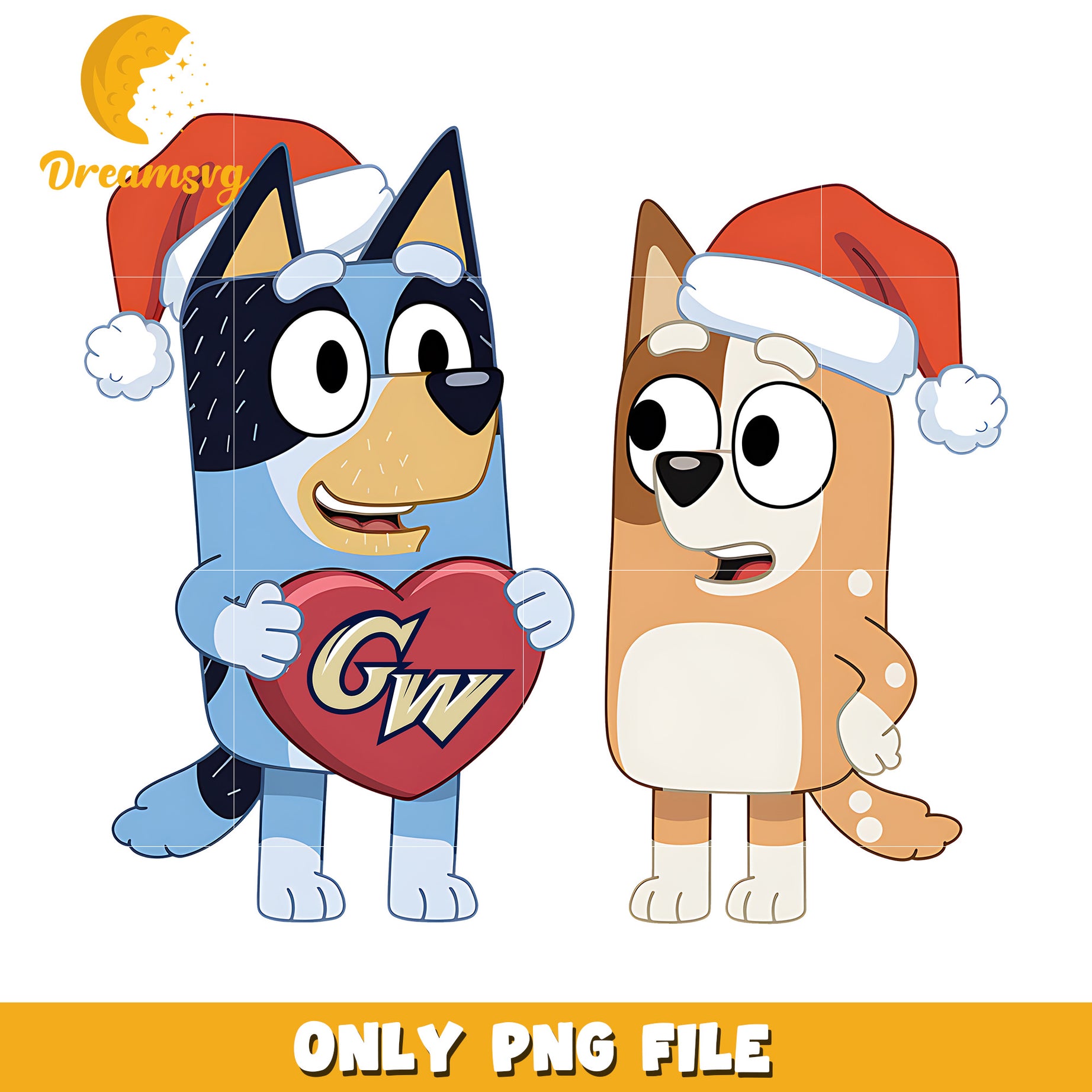 Bluey and Bingo logo heart png, George Washington Colonials png, ncaa png