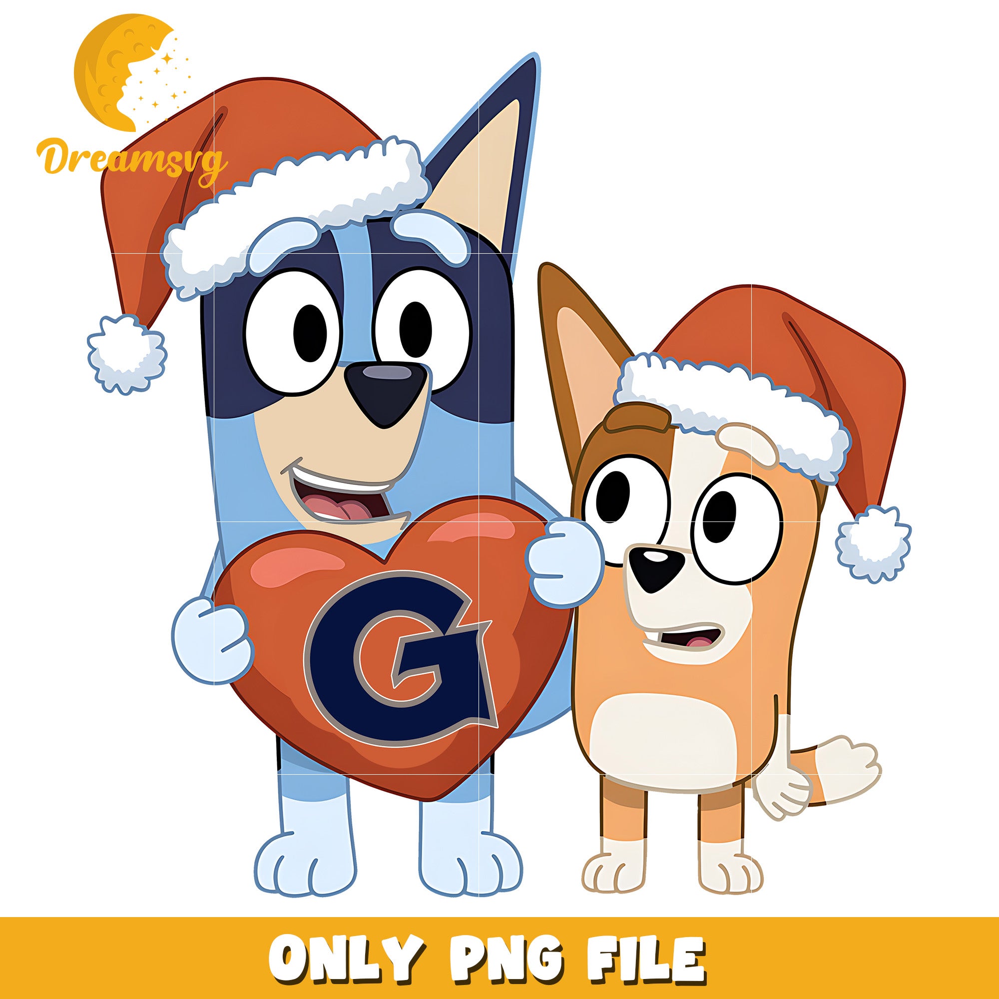 Bluey and Bingo logo heart png, Georgetown Hoyas png, ncaa png