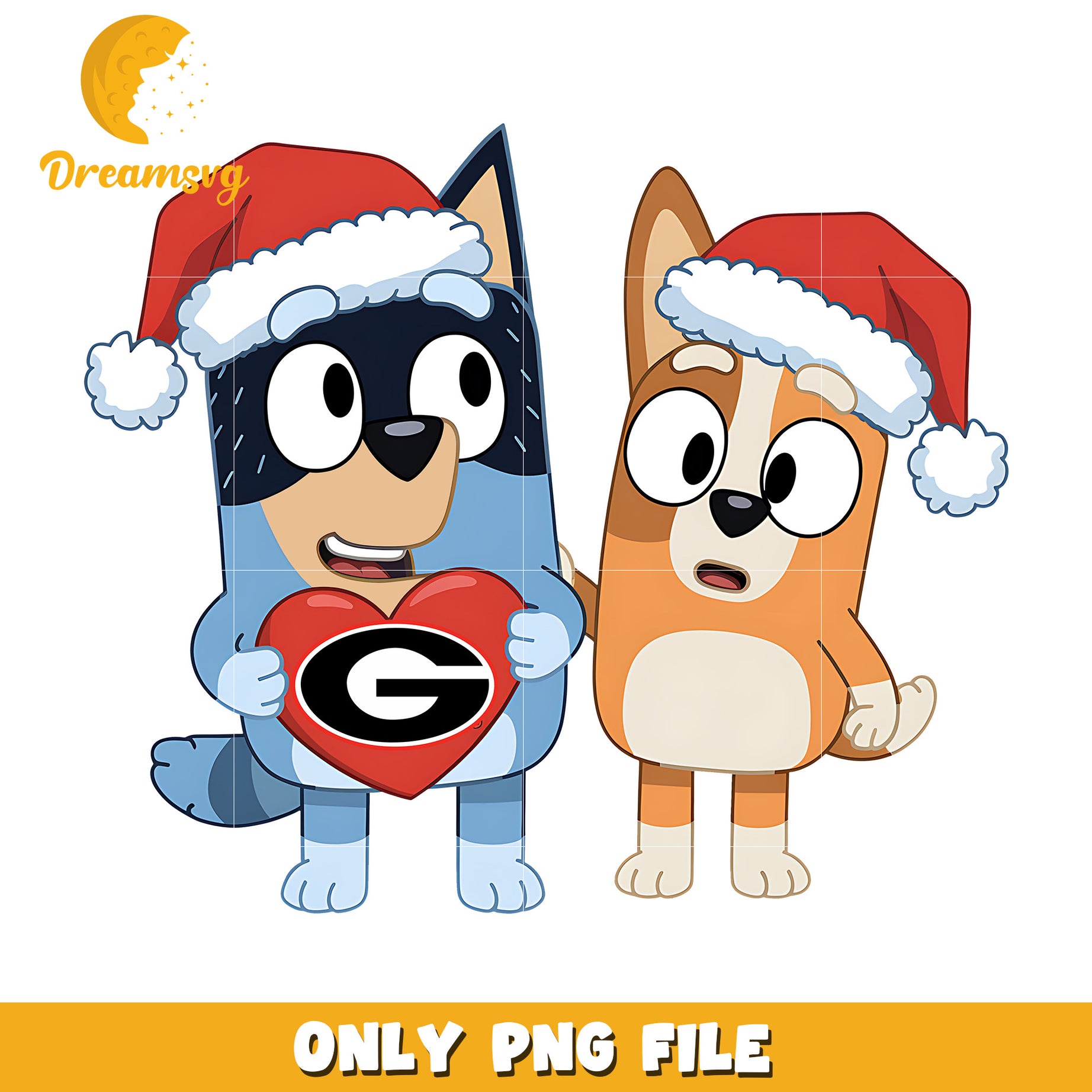Bluey and Bingo logo heart png, Georgia Bulldogs png, ncaa png