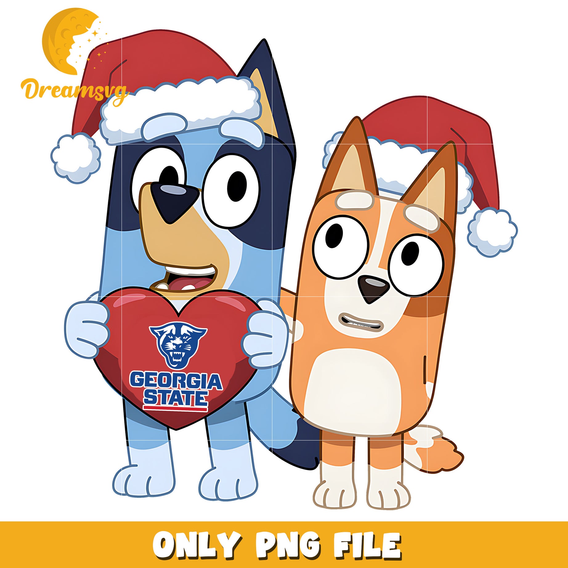 Bluey and Bingo logo heart png, Georgia State Panthers png, ncaa png