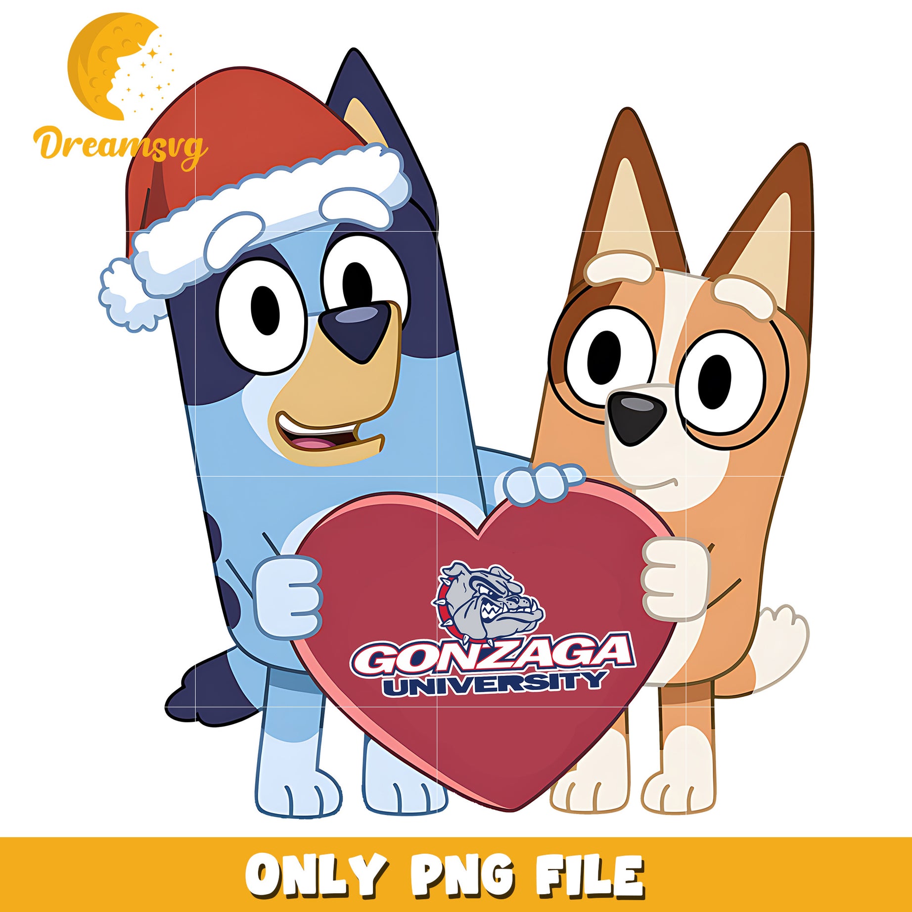 Bluey and Bingo logo heart png, Gonzaga Bulldogs png, ncaa png