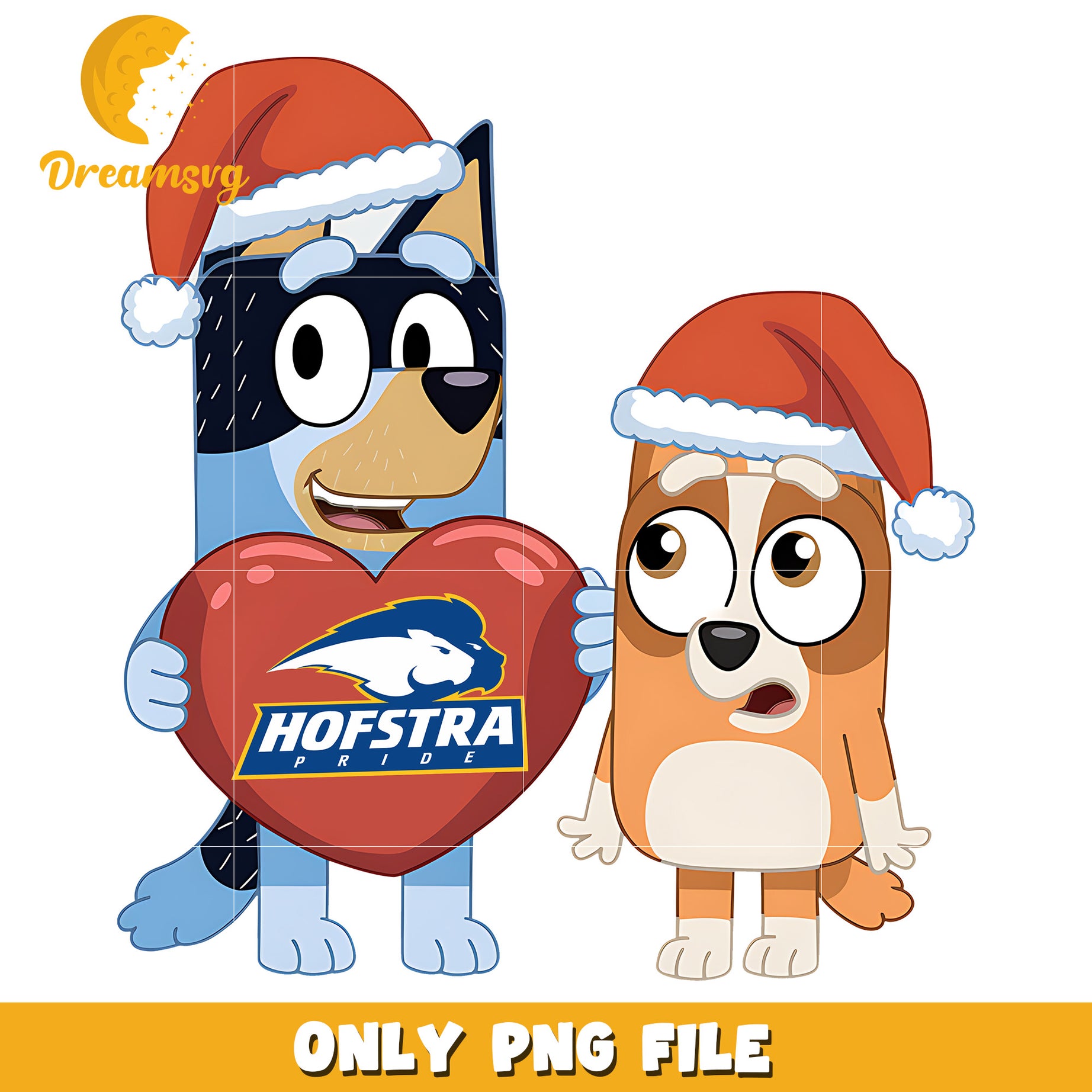 Bluey and Bingo logo heart png, Hofstra Pride png, ncaa png