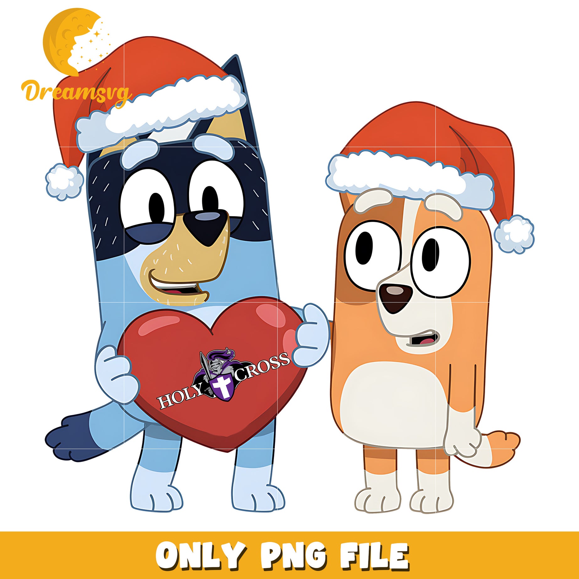 Bluey and Bingo logo heart png, Holy Cross Crusaders png, ncaa png