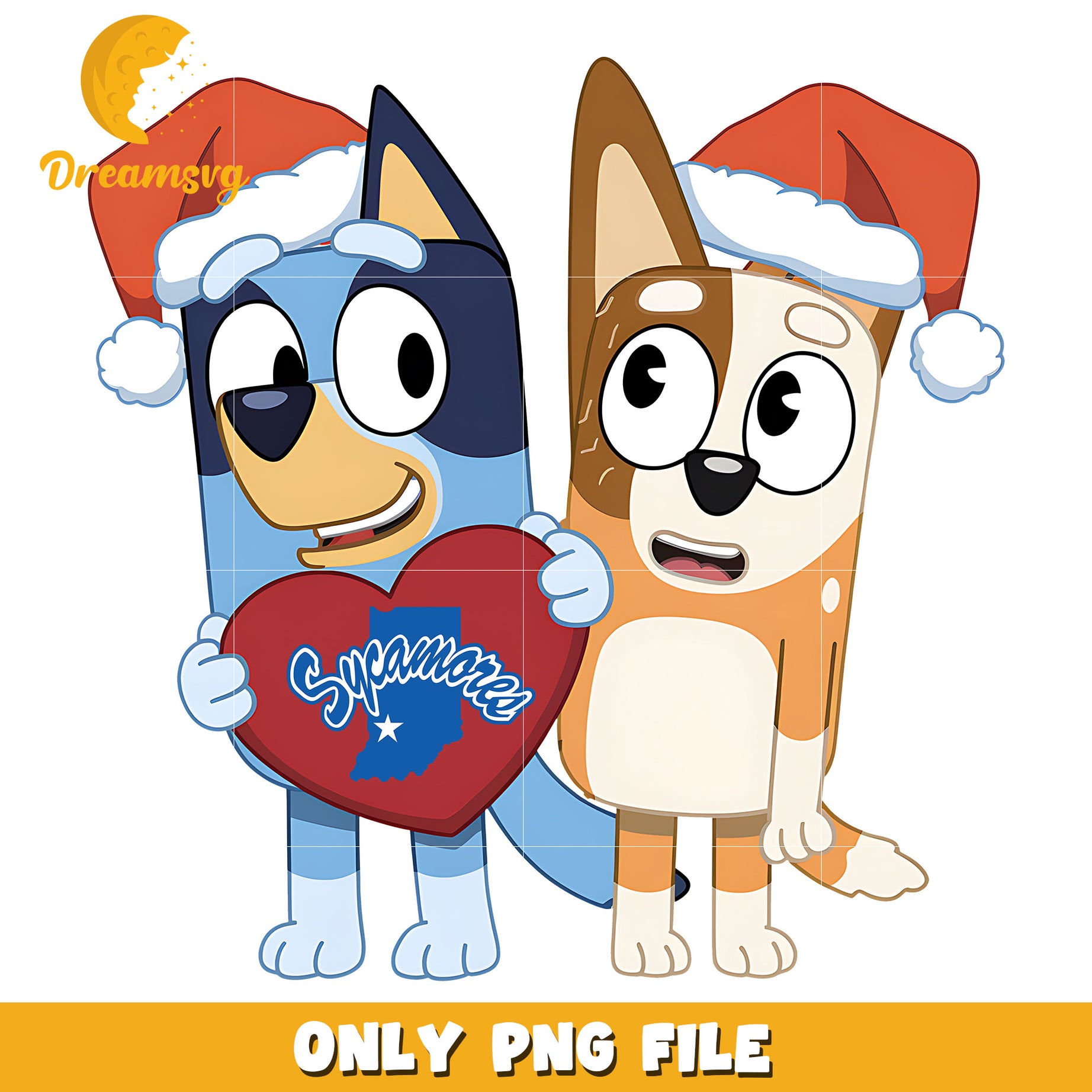 Bluey and Bingo logo heart png, Indiana State Sycamores png, ncaa png