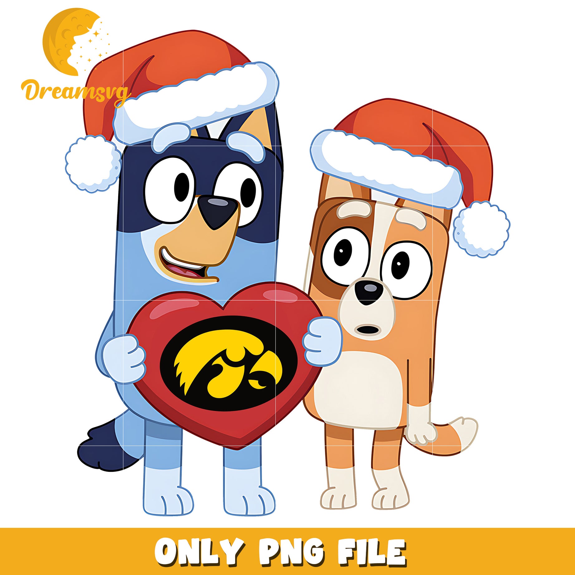 Bluey and Bingo logo heart png, Iowa Hawkeyes png, ncaa png