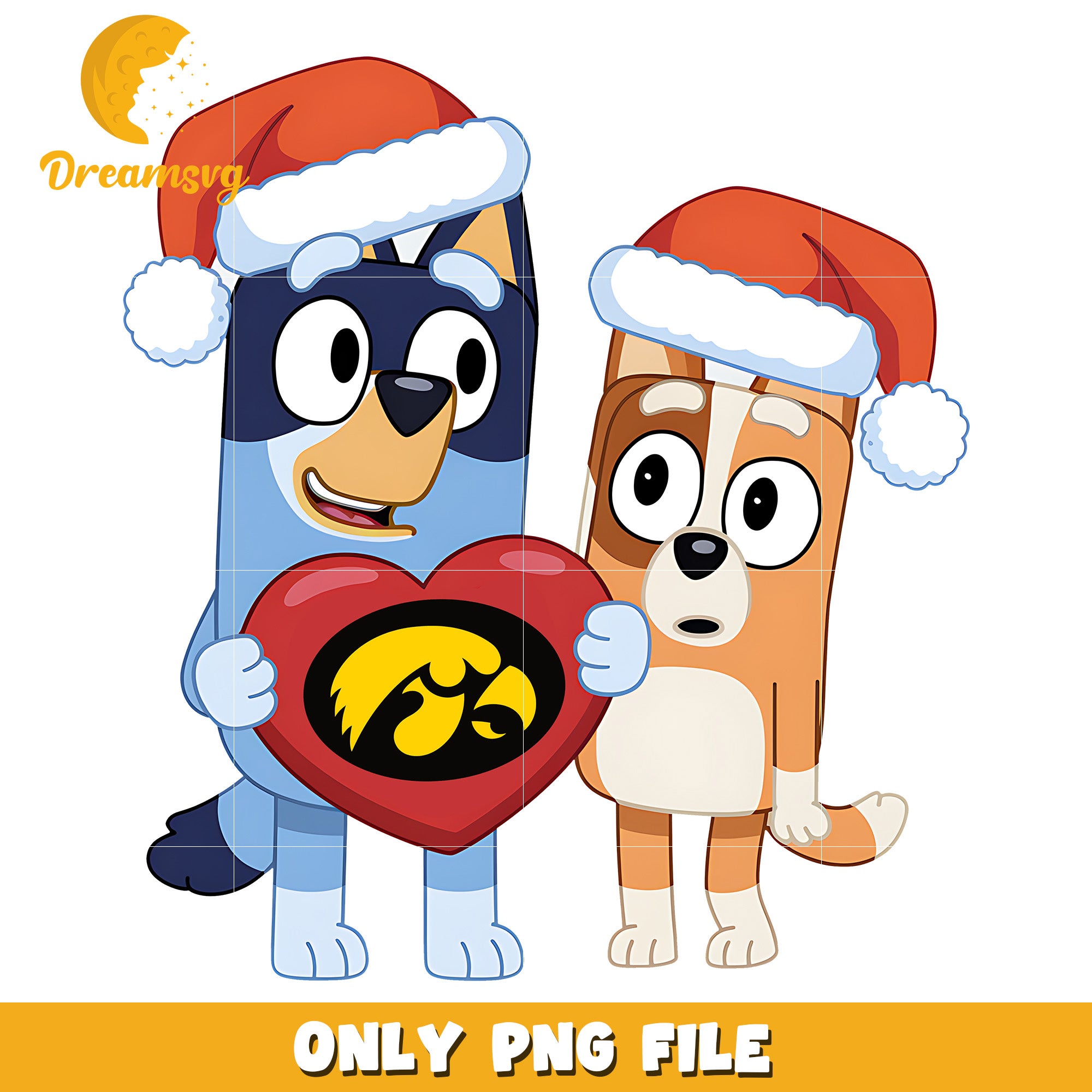Bluey and Bingo logo heart png, Iowa Hawkeyes png, ncaa png