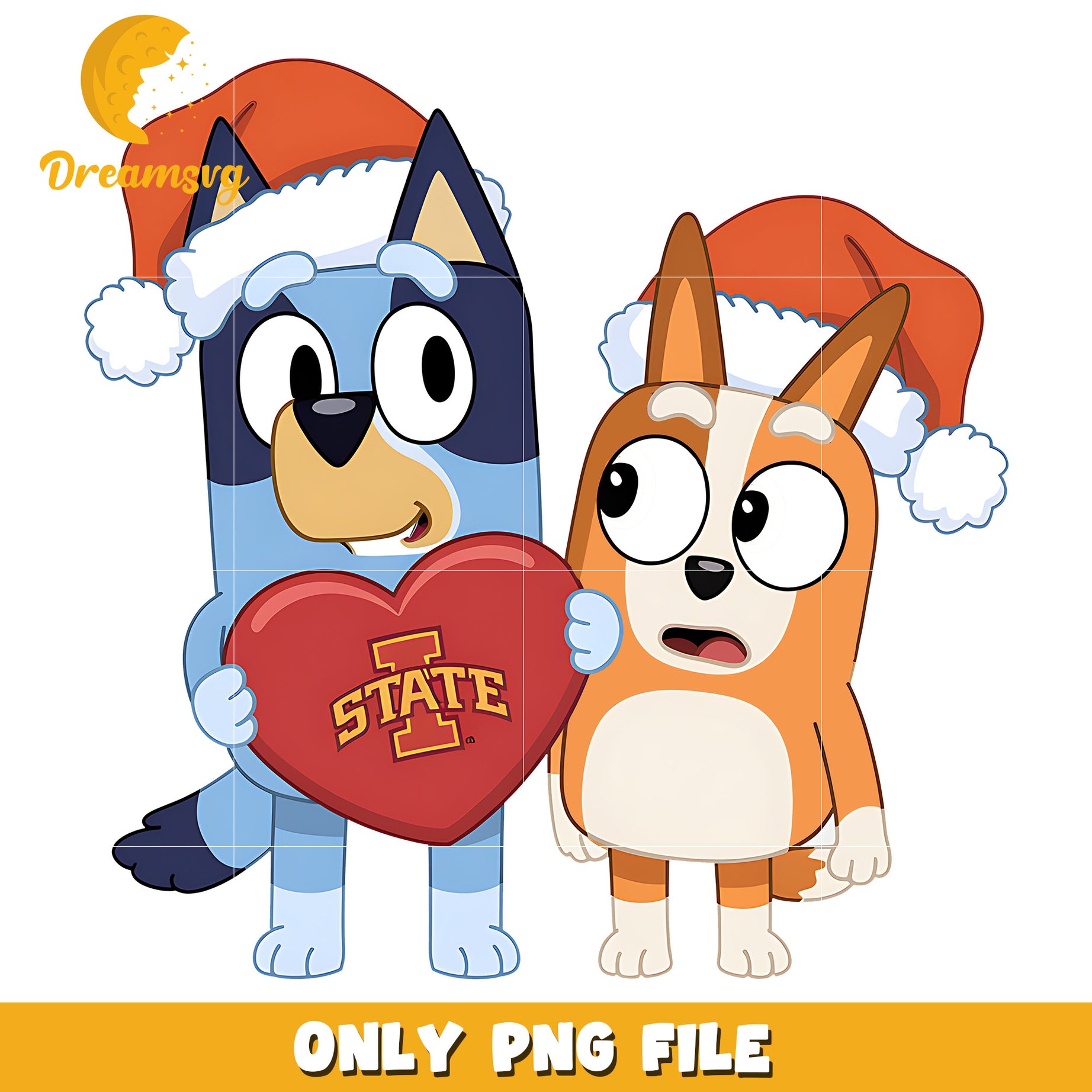Bluey and Bingo logo heart png, Iowa State Cyclones png, ncaa png