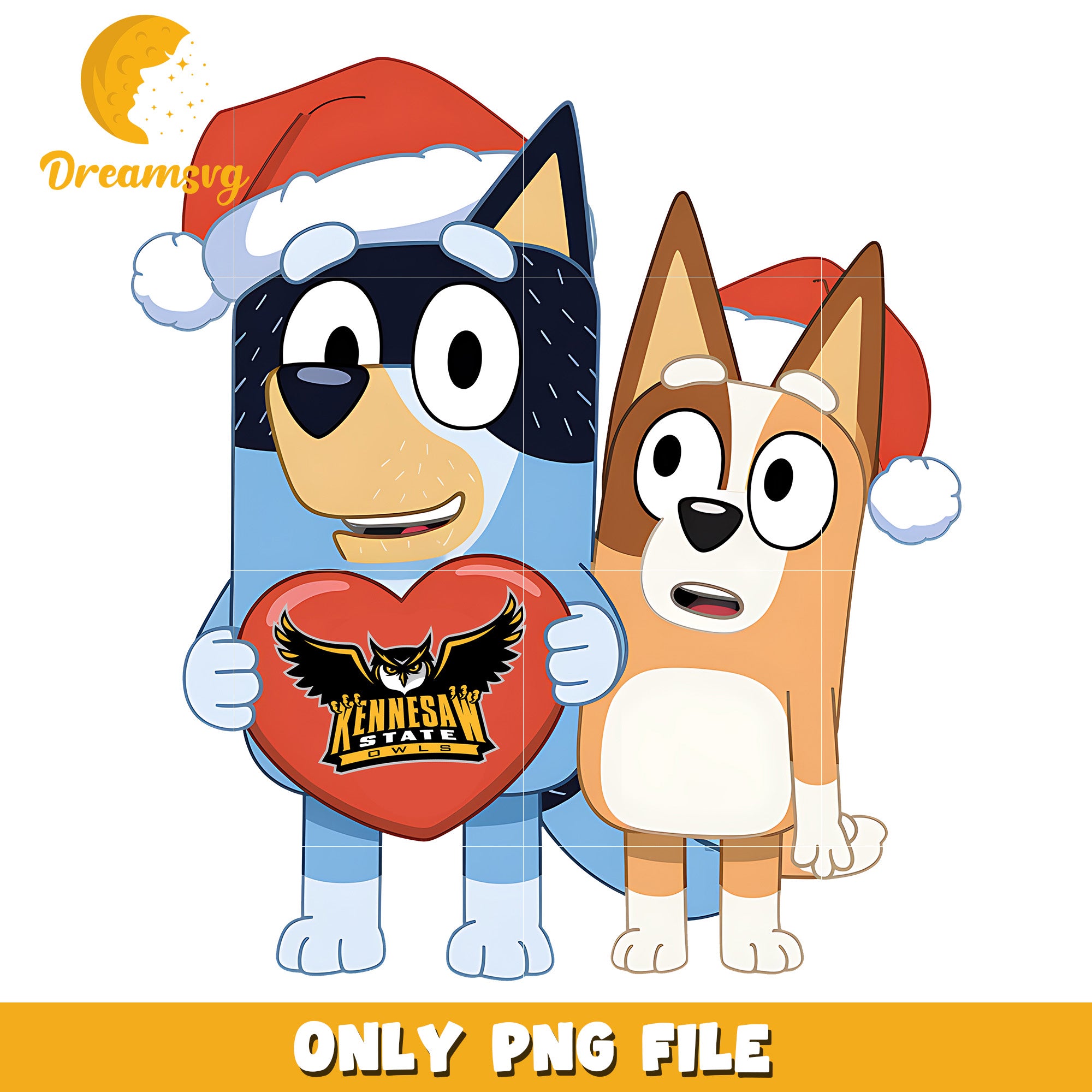Bluey and Bingo logo heart png, Kennesaw State Owls png, ncaa png