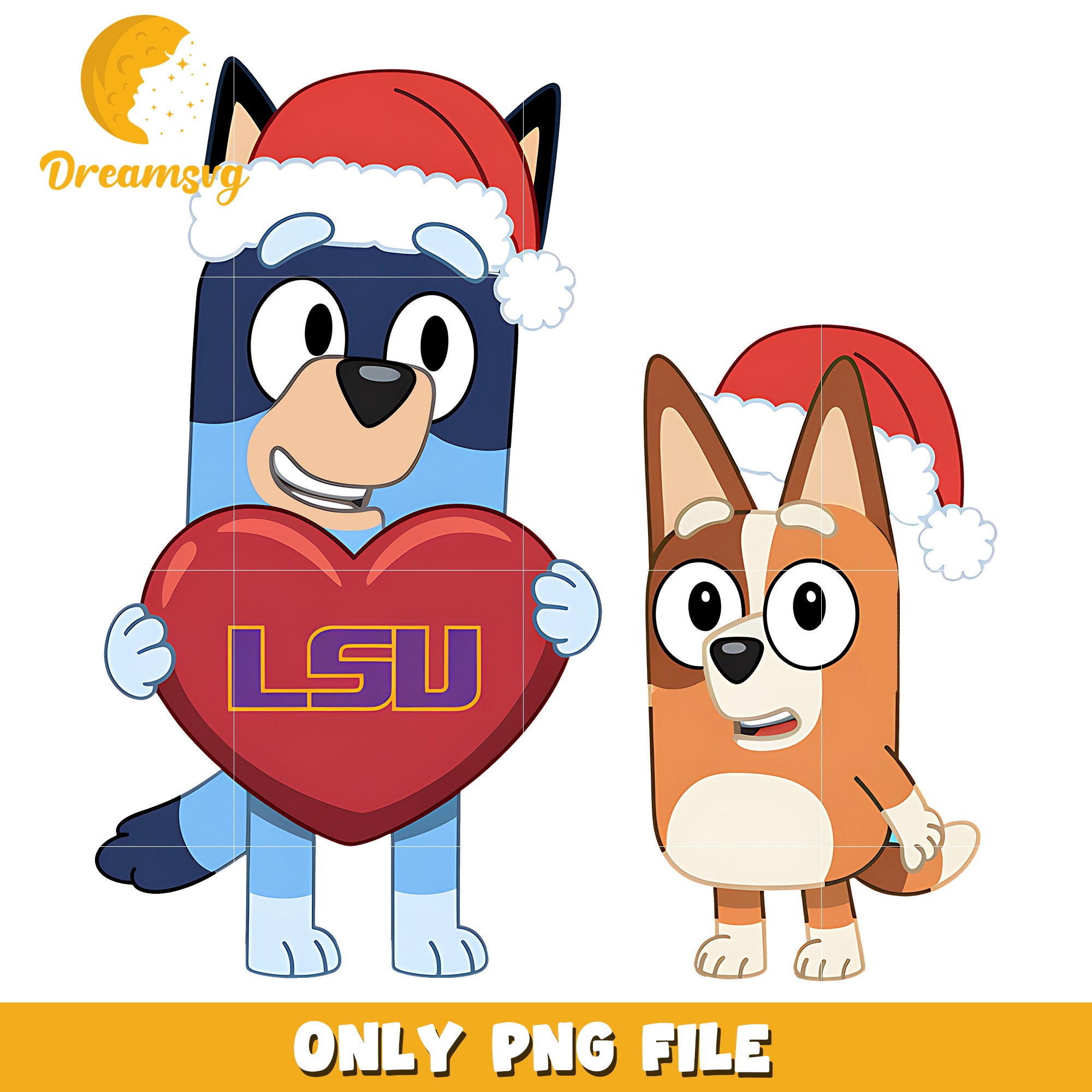 Bluey and Bingo logo heart png, LSU Tigers png, ncaa png