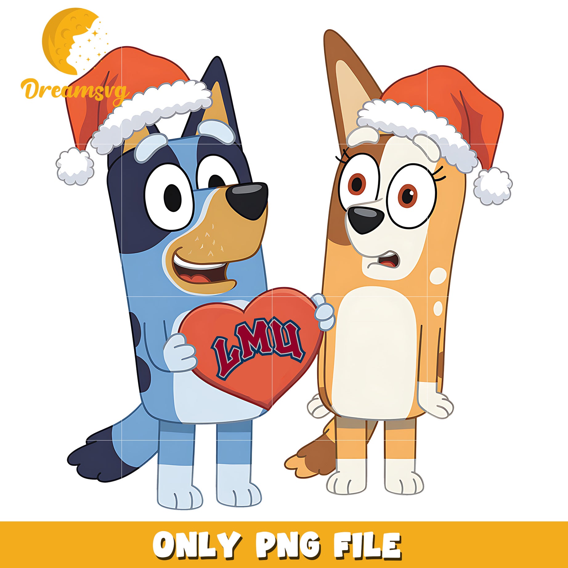 Bluey and Bingo logo heart png, Loyola Marymount Lions png, ncaa png