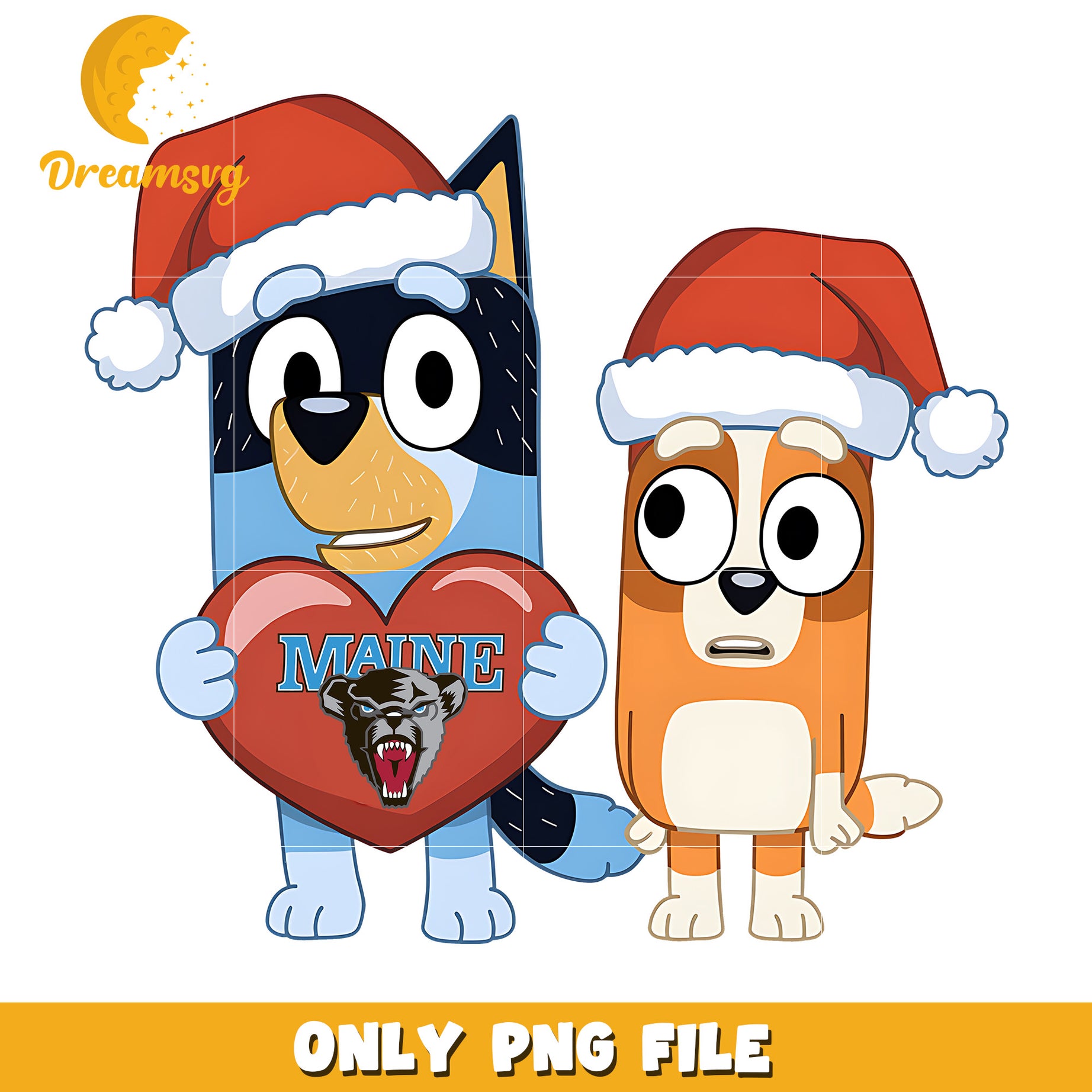 Bluey and Bingo logo heart png, Maine Black Bears png, ncaa png