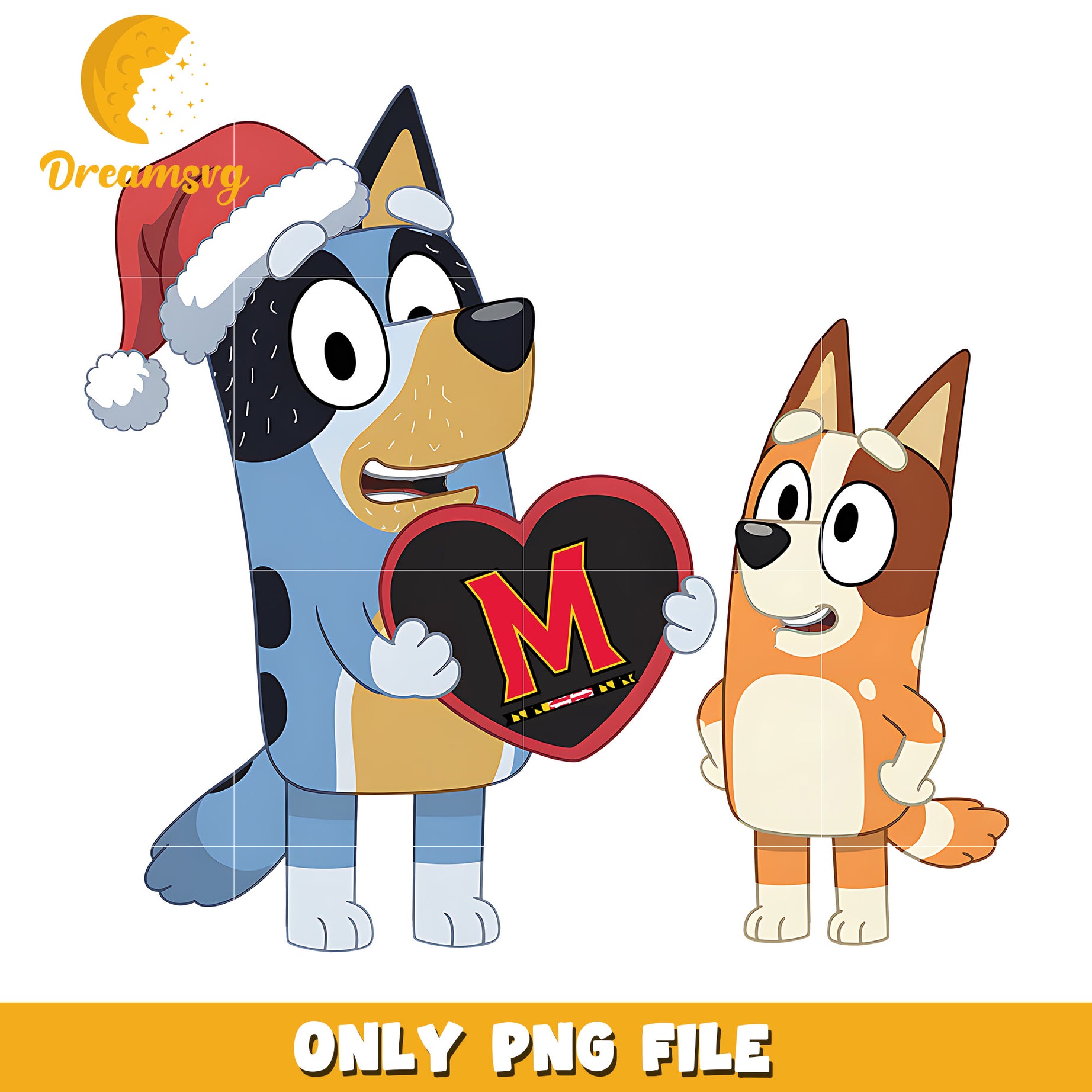 Bluey and Bingo logo heart png, Maryland Terrapins png, ncaa png