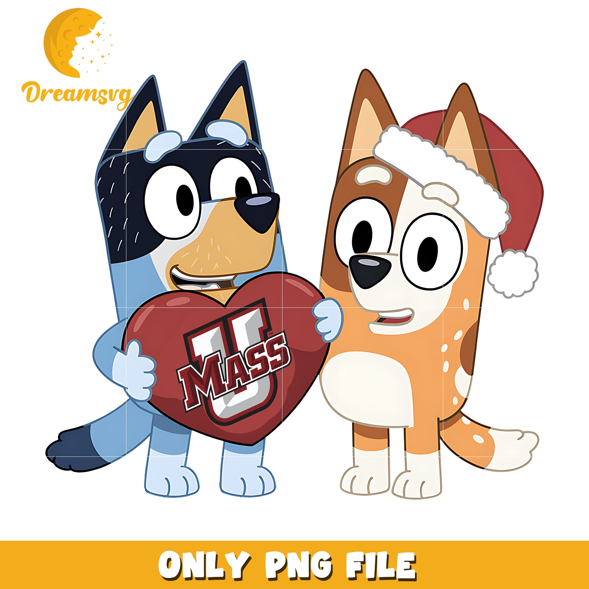 Bluey and Bingo logo heart png, Massachusetts Minutemen png, ncaa png