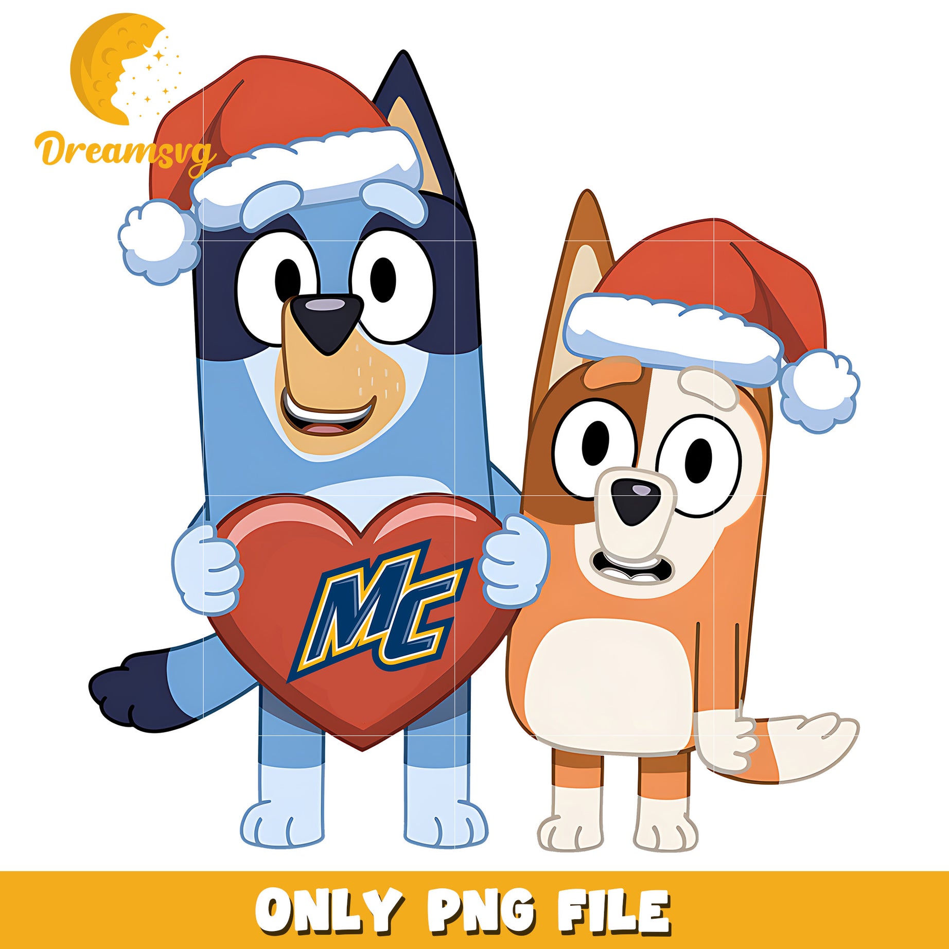 Bluey and Bingo logo heart png, Merrimack Warriors png, ncaa png