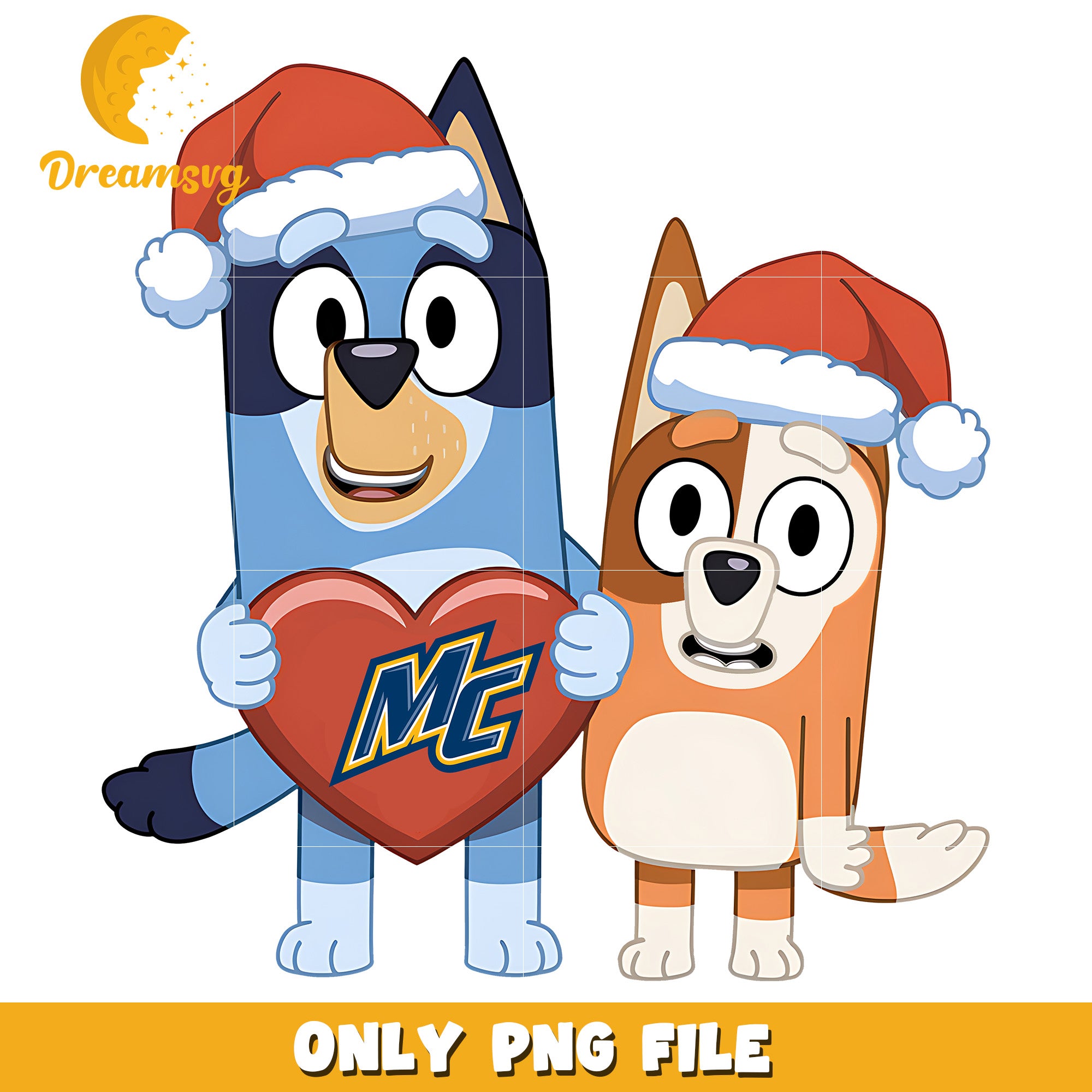 Bluey and Bingo logo heart png, Merrimack Warriors png, ncaa png