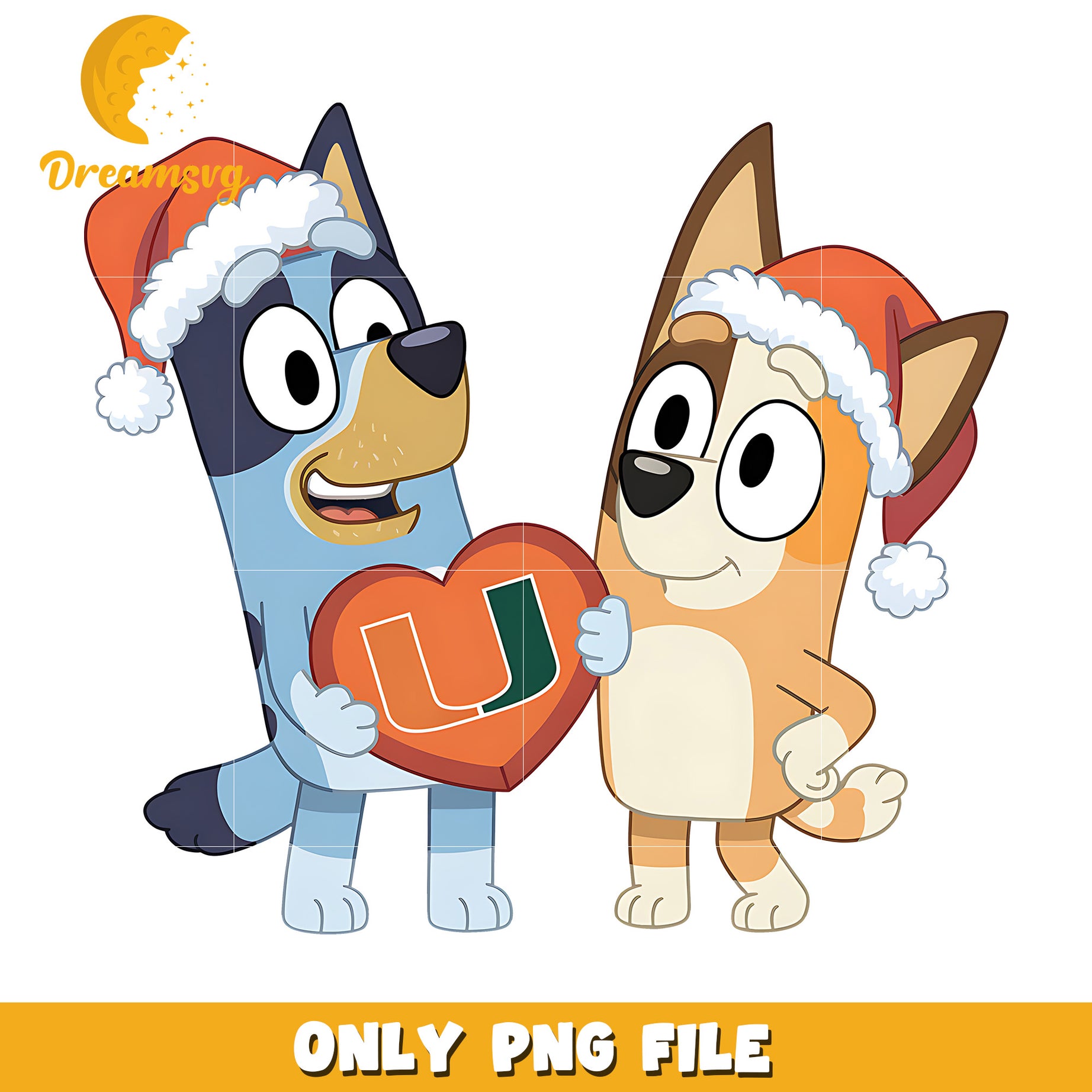 Bluey and Bingo logo heart png, Miami Hurricanes png, ncaa png