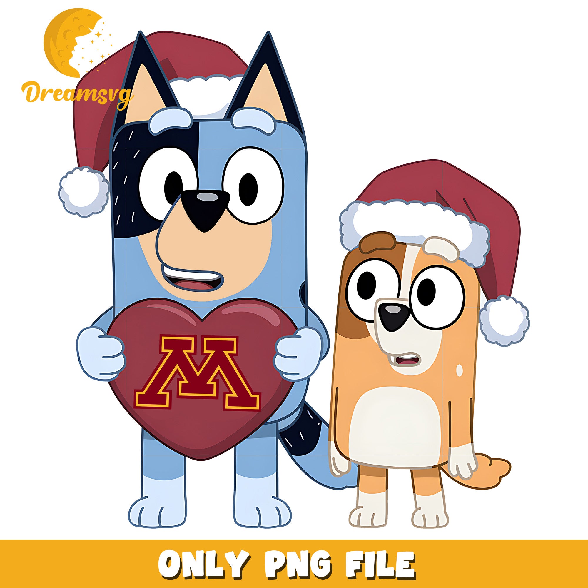 Bluey and Bingo logo heart png, Minnesota Golden Gophers png, ncaa png