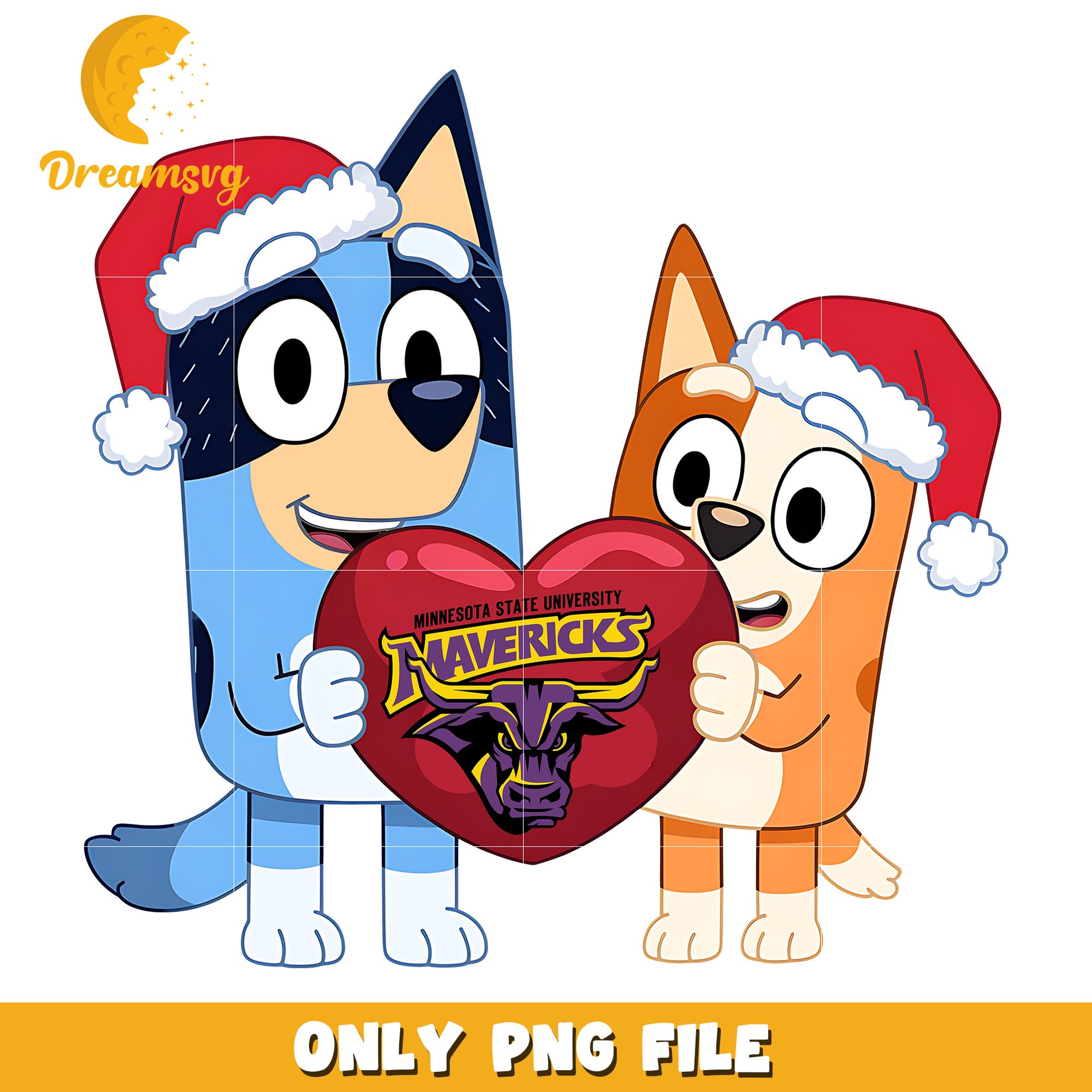 Bluey and Bingo logo heart png, Minnesota State Mavericks png