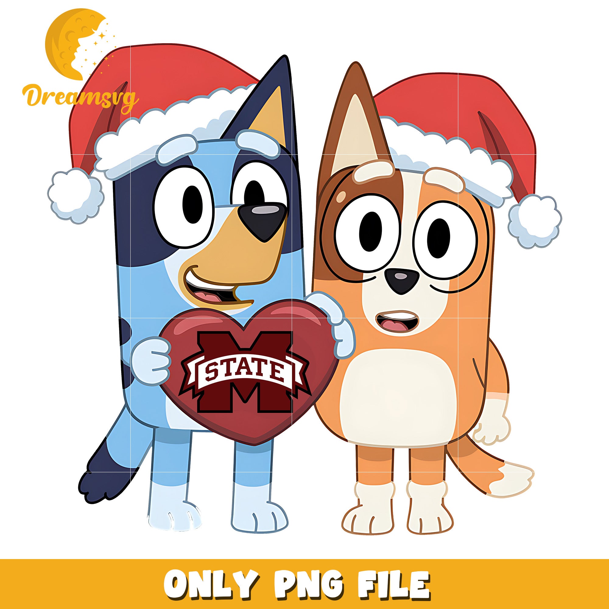 Bluey and Bingo logo heart png, Mississippi State Bulldogs png