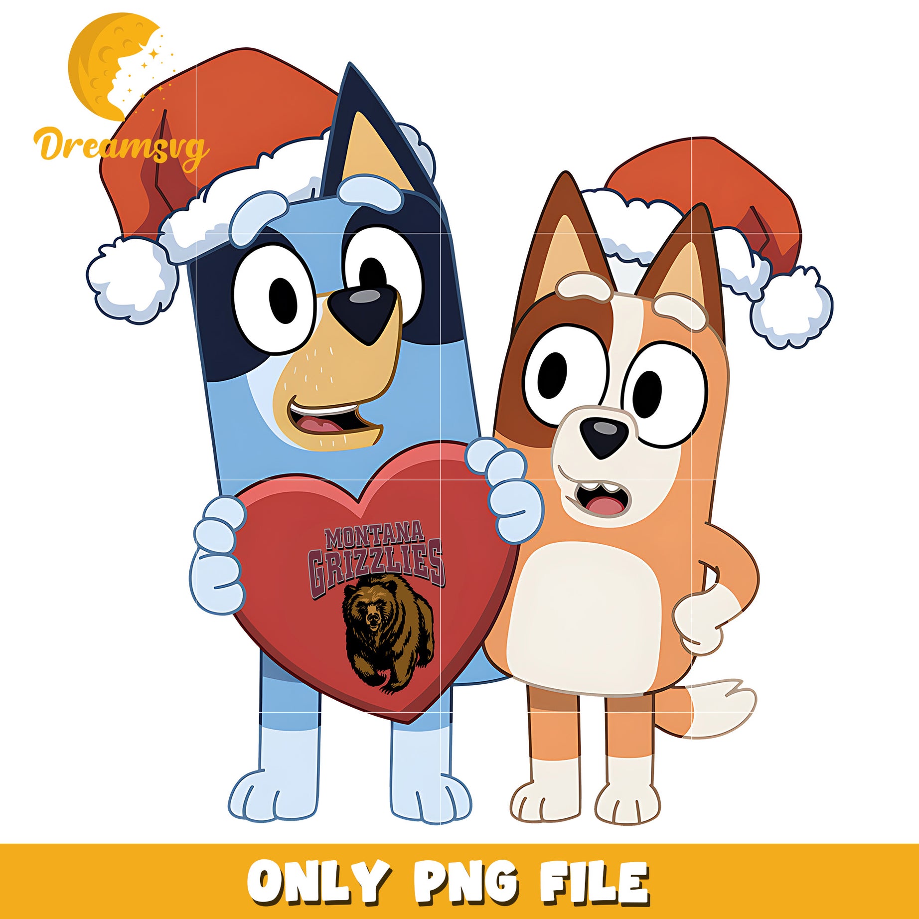 Bluey and Bingo logo heart png, Montana Grizzlies png, ncaa png