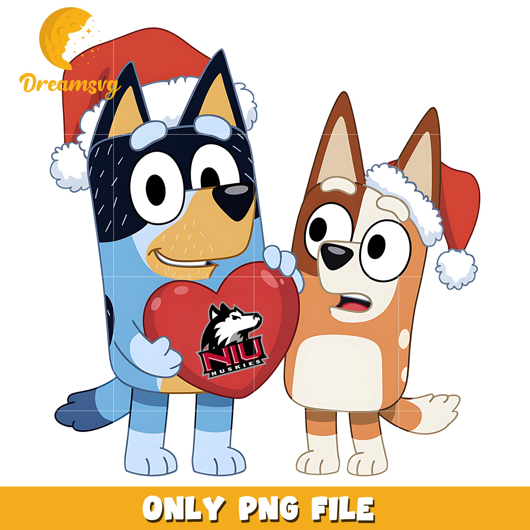 Bluey and Bingo logo heart png, Northern Illinois Huskies png