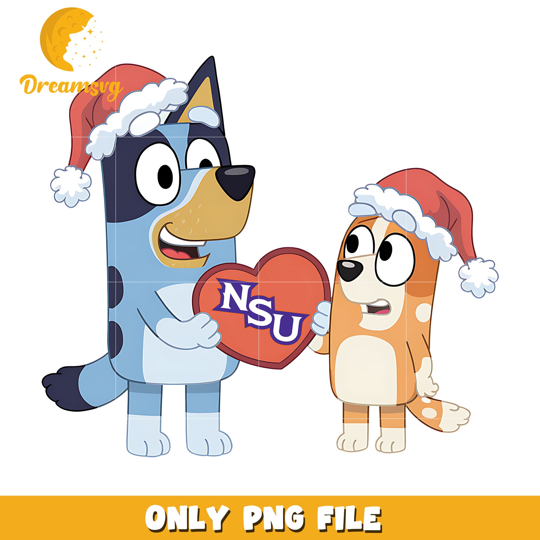 Bluey and Bingo logo heart png, Northwestern State Demons png