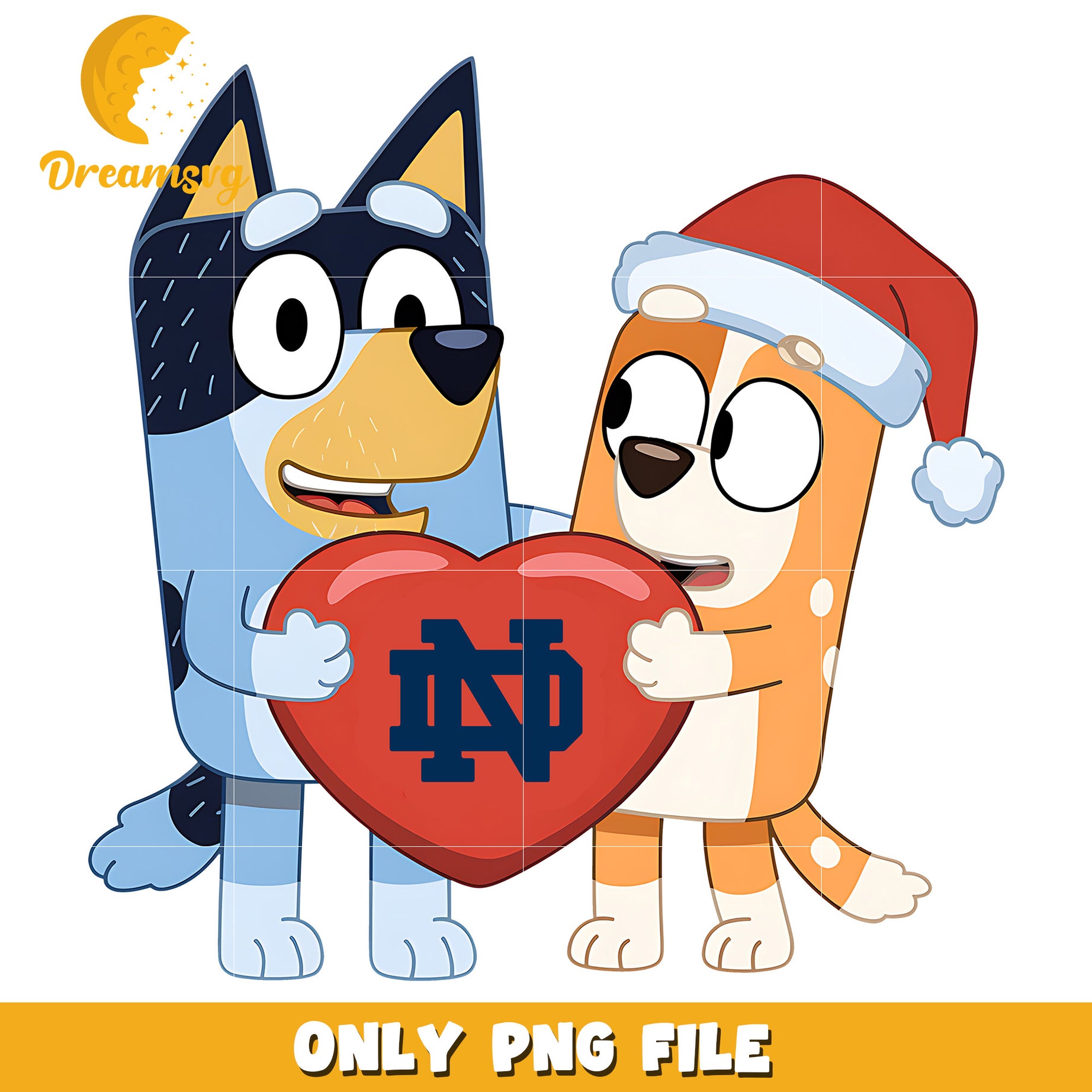 Bluey and Bingo logo heart png, Notre Dame Fighting Irish png