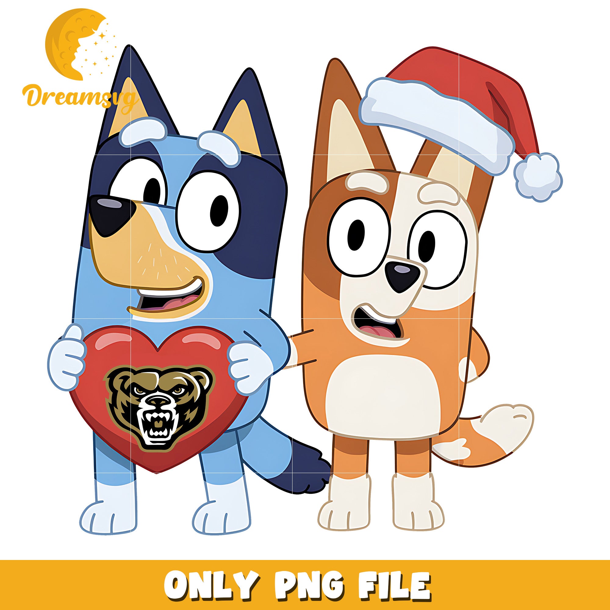 Bluey and Bingo logo heart png, Oakland Golden Grizzlies png