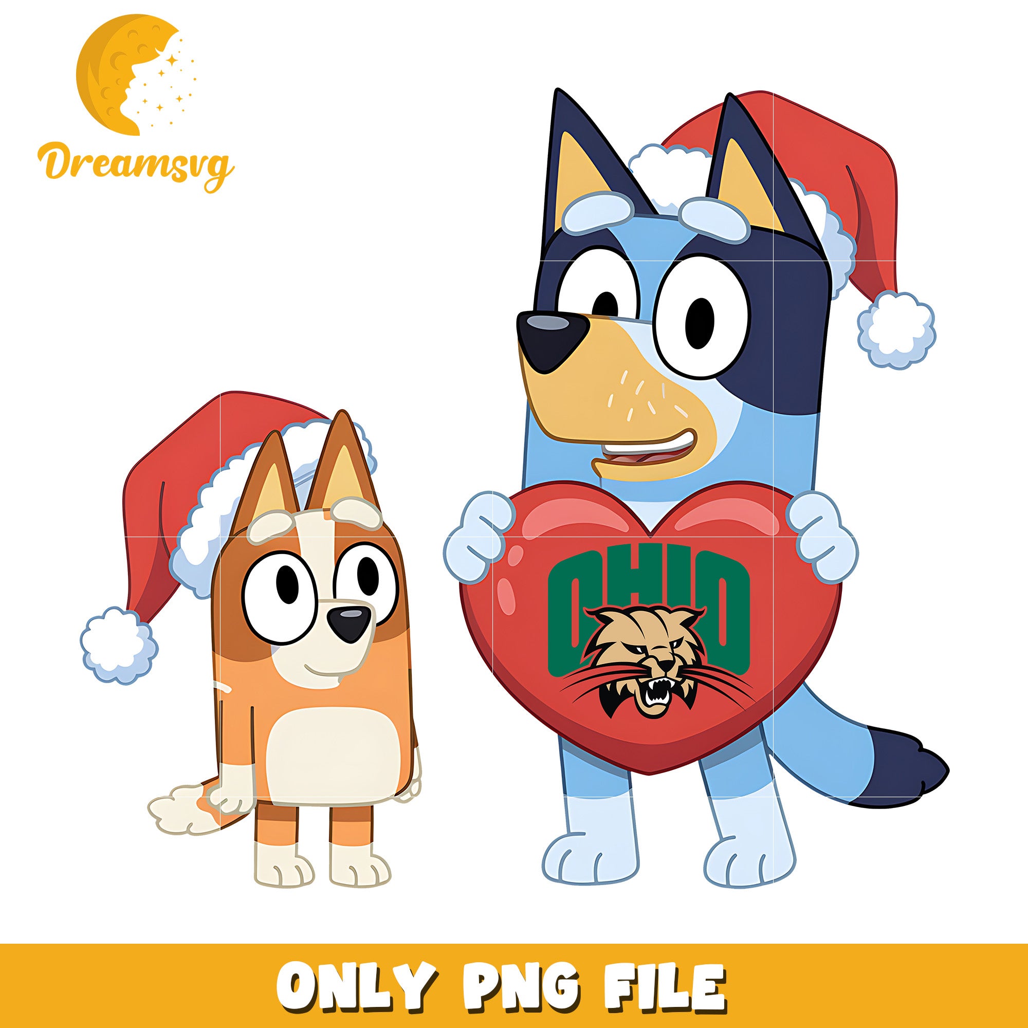 Bluey and Bingo logo heart png, Ohio Bobcats png, ncaa png