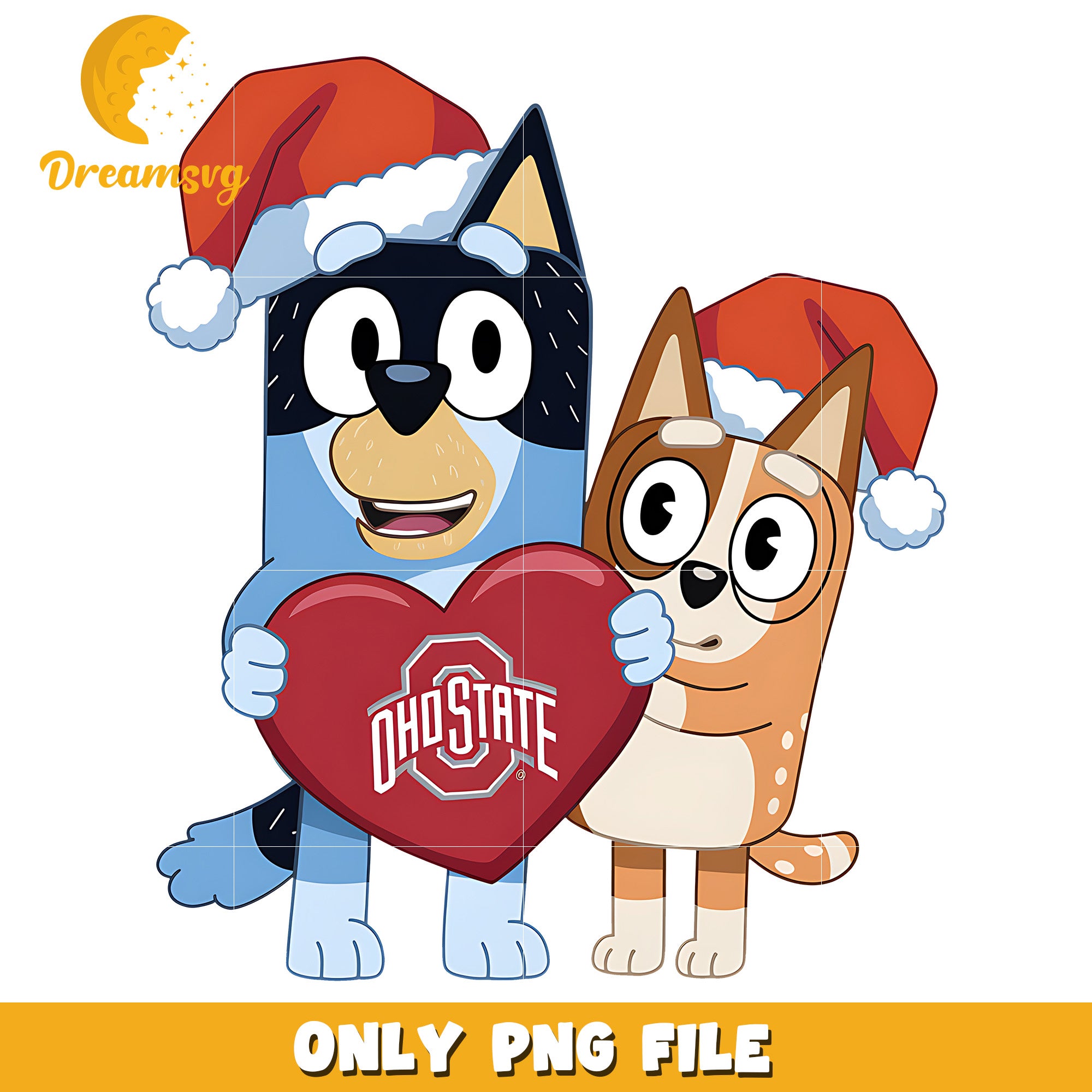 Bluey and Bingo logo heart png, Ohio State Buckeyes png, ncaa png