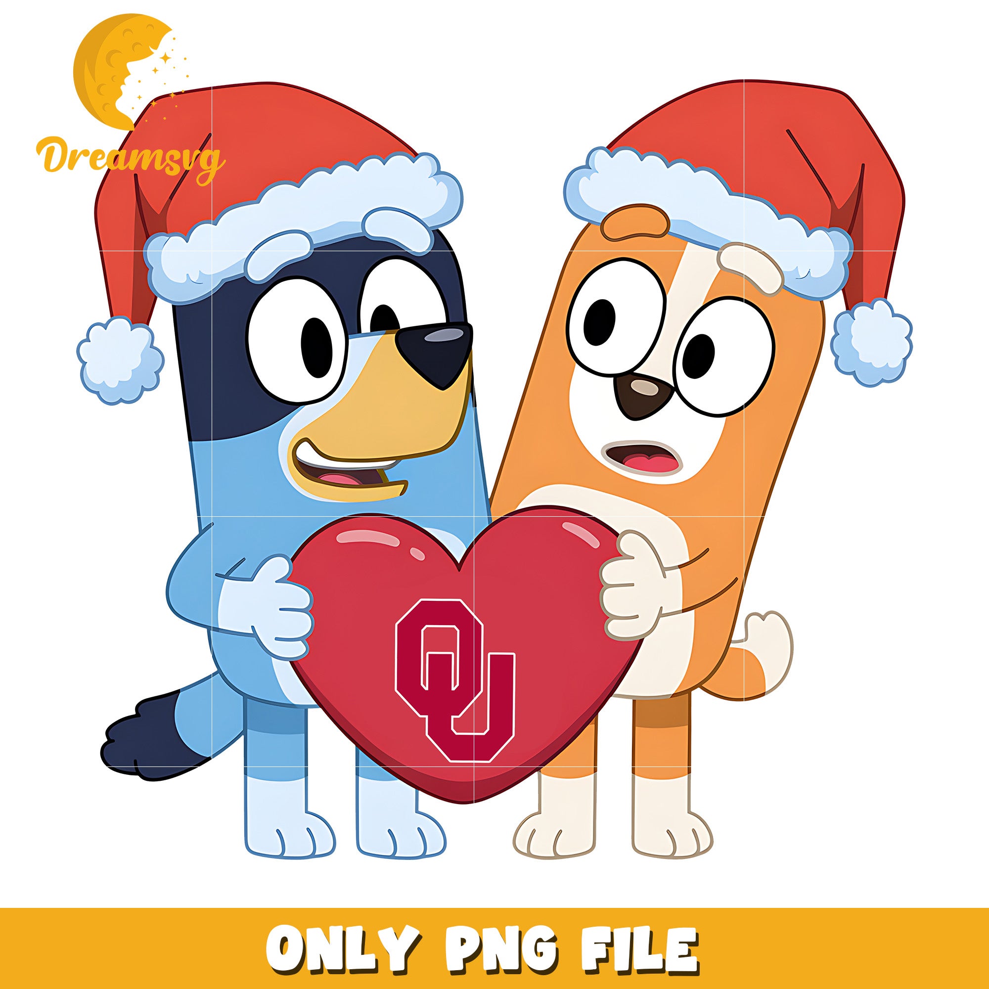 Bluey and Bingo logo heart png, Oklahoma Sooners png, ncaa png