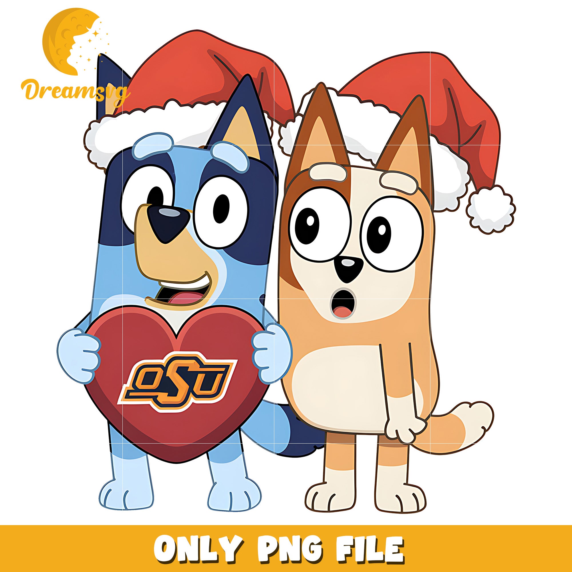 Bluey and Bingo logo heart png, Oklahoma State Cowboys png, ncaa png