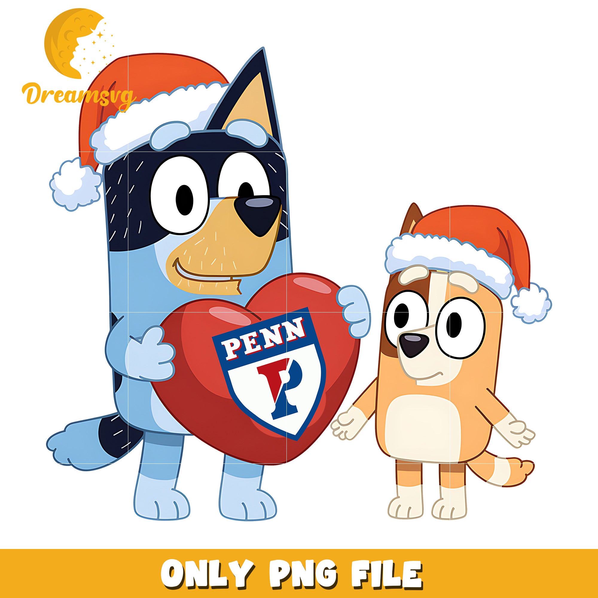 Bluey and Bingo logo heart png, Penn Quakers png, ncaa png