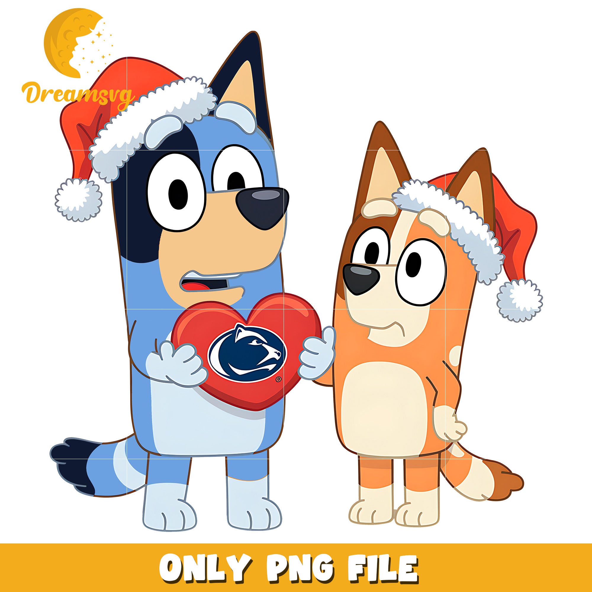 Bluey and Bingo logo heart png, Penn State Nittany Lions png, ncaa png