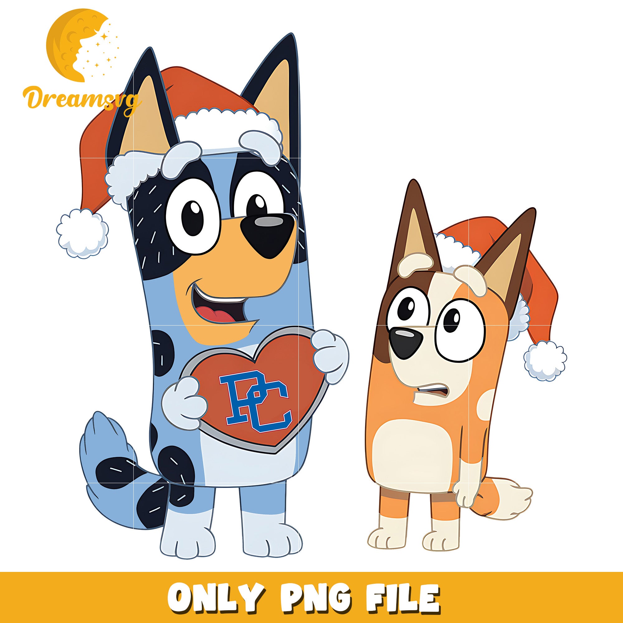 Bluey and Bingo logo heart png, Presbyterian Blue Hose png, ncaa png