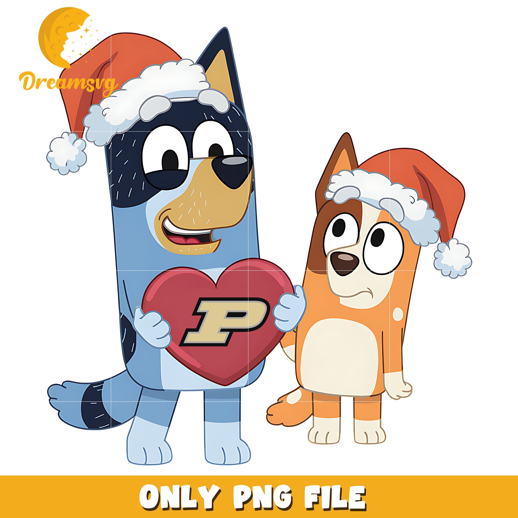 Bluey and Bingo logo heart png, Purdue Boilermakers png, ncaa png