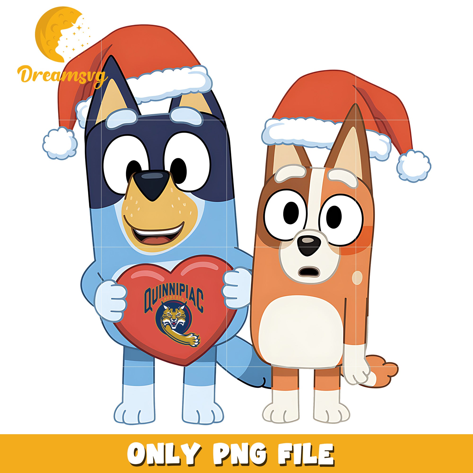 Bluey and Bingo logo heart png, Quinnipiac Bobcats png, ncaa png