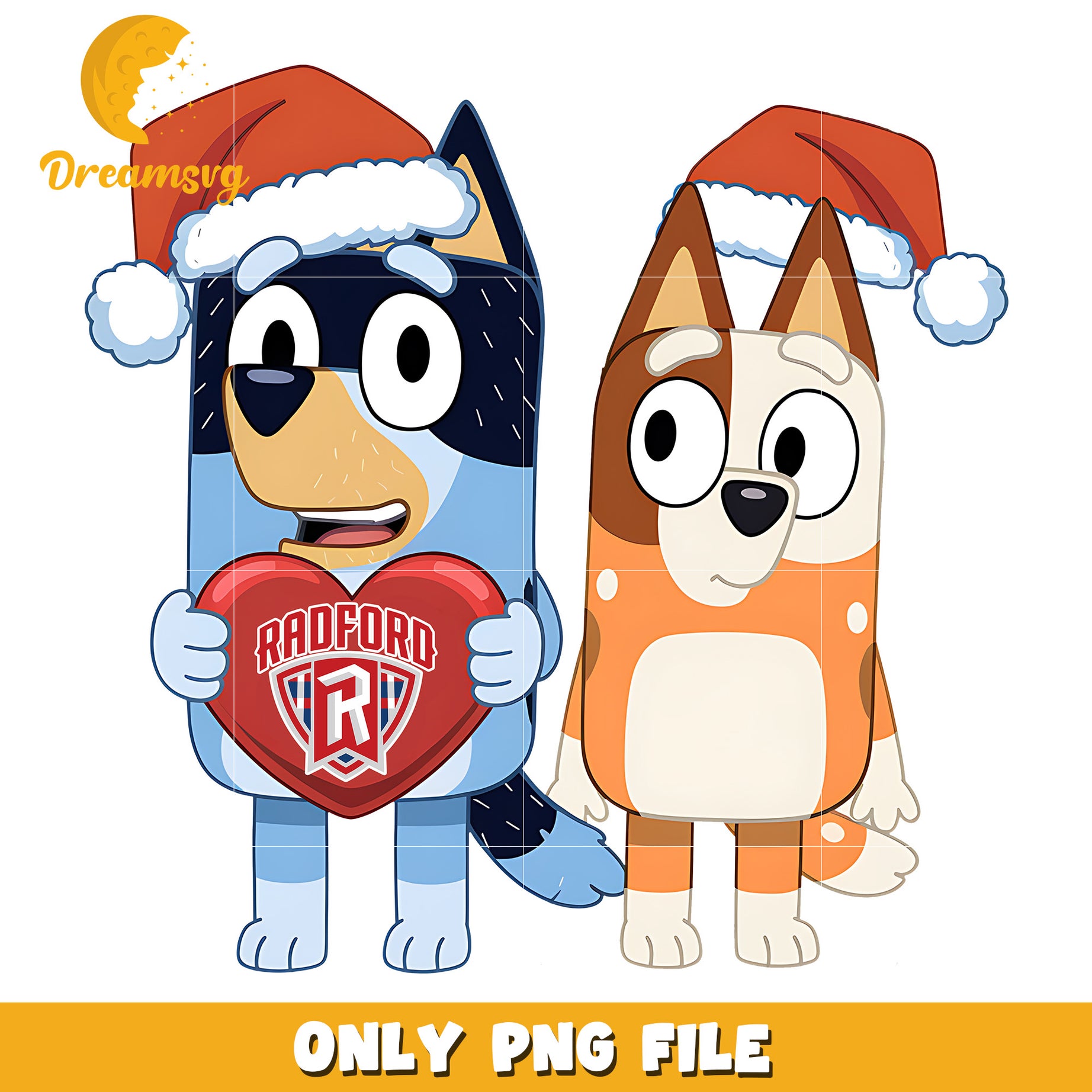 Bluey and Bingo logo heart png, Radford Highlanders png, ncaa png