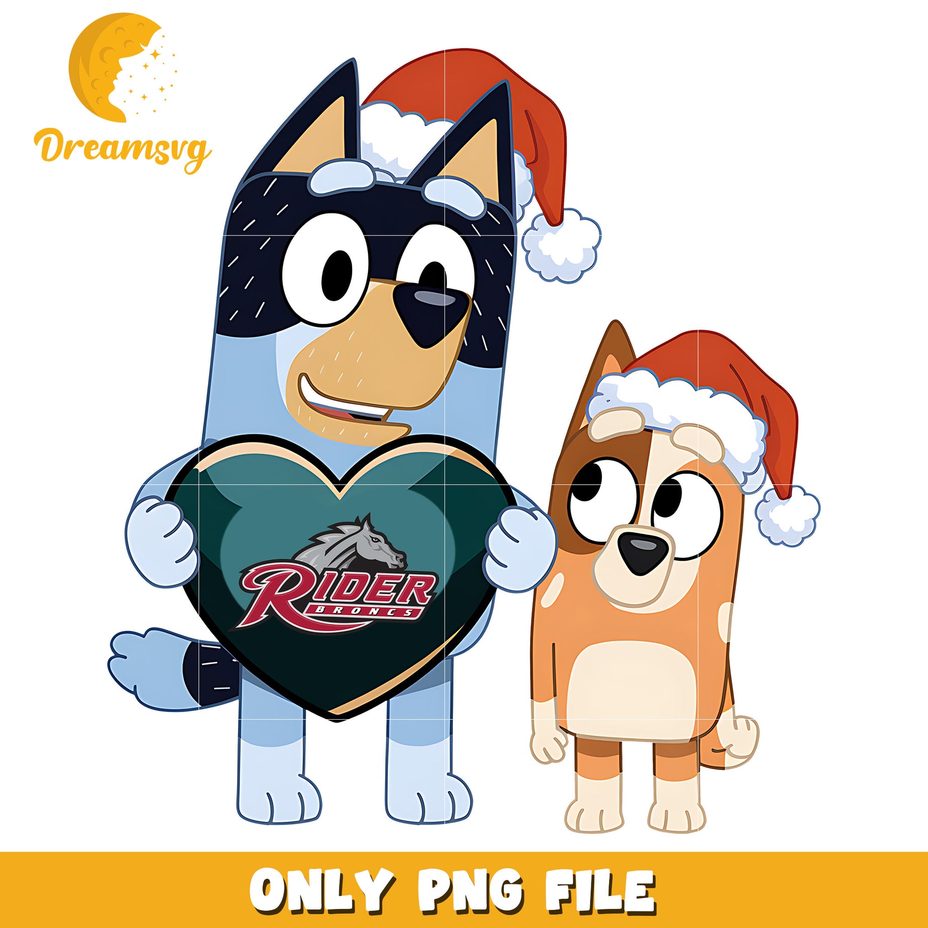Bluey and Bingo logo heart png, Rider Broncs png, ncaa png