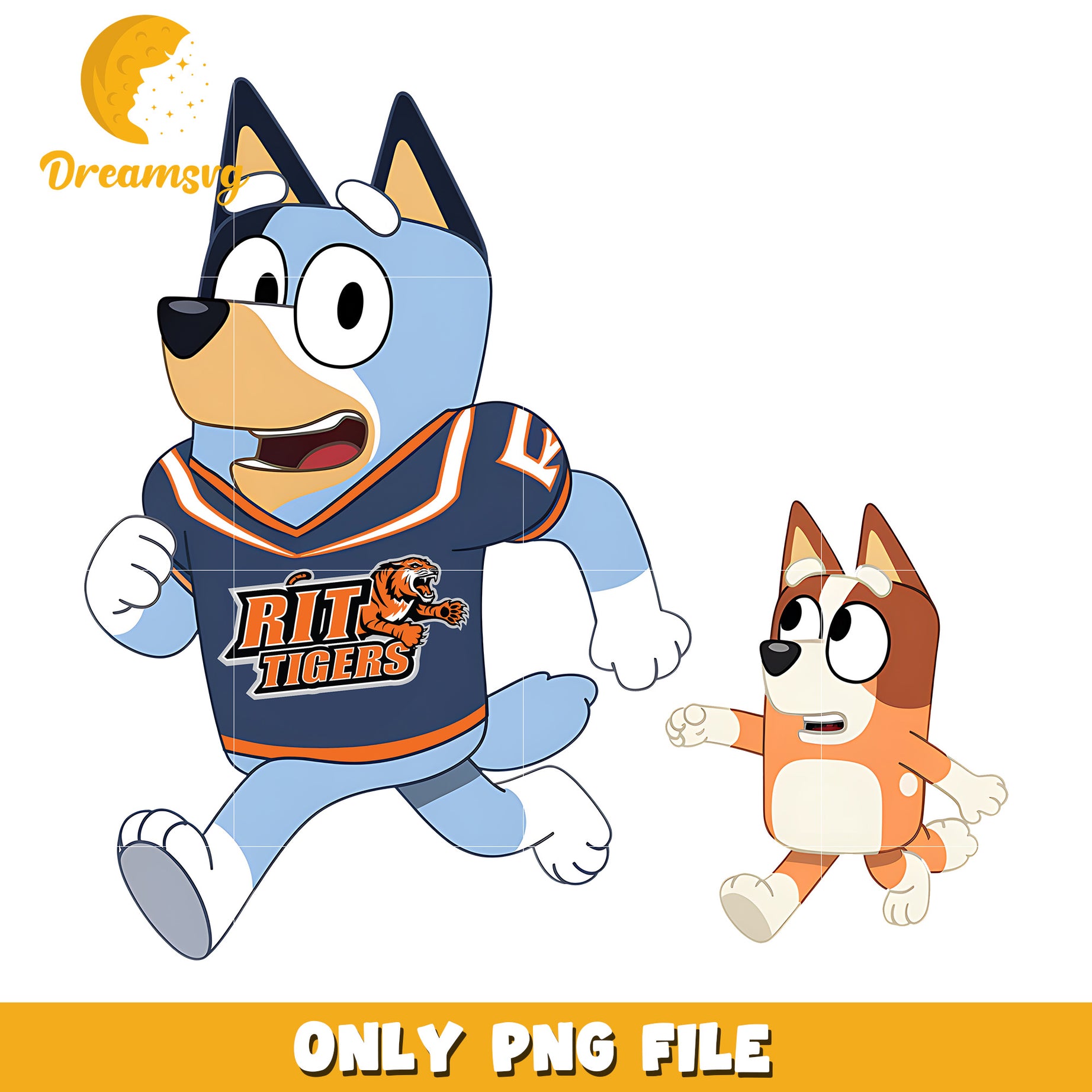 Bluey and Bingo logo ncaa png, RIT Tigers png, ncaa png