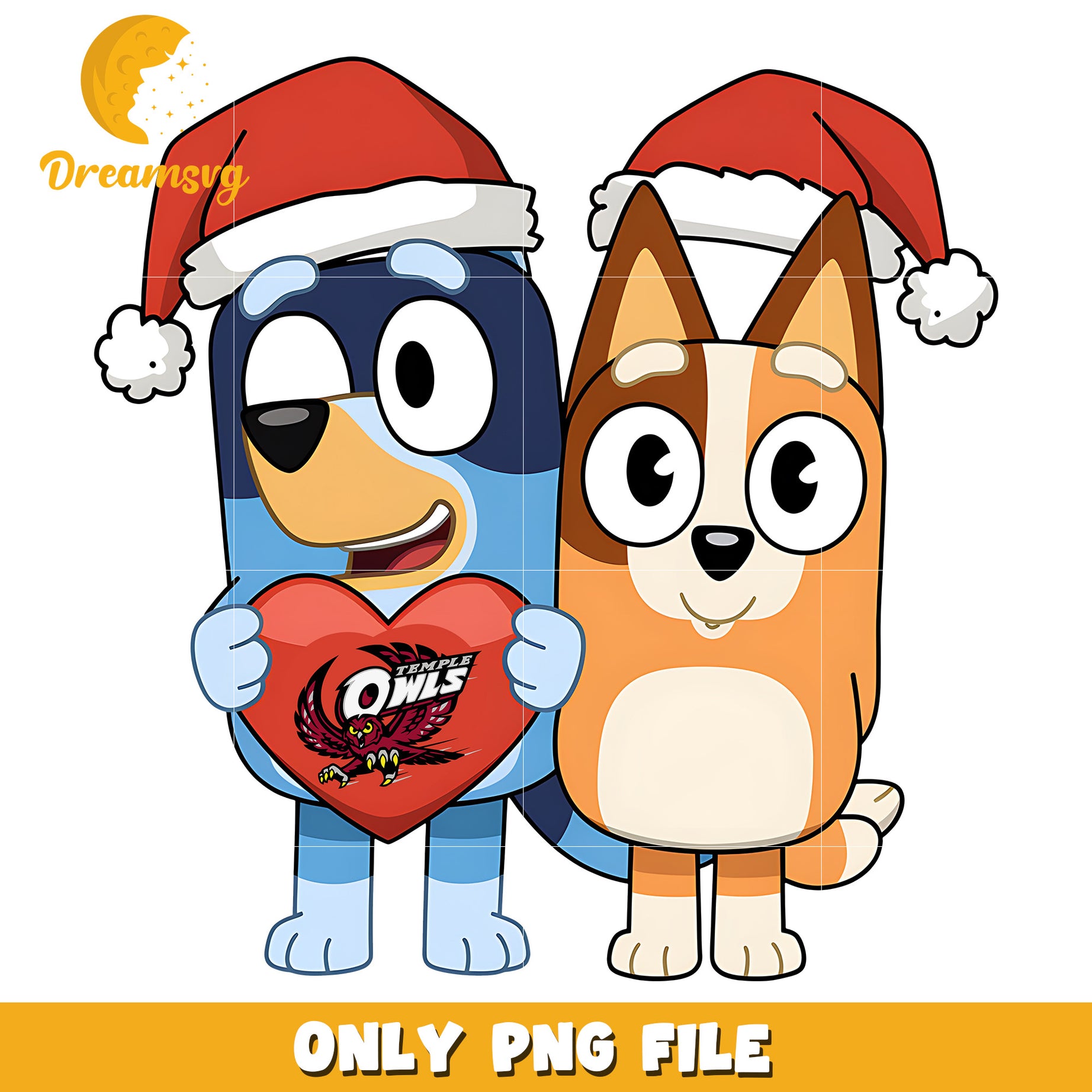 Bluey and Bingo logo team png, Temple Owls png, ncaa png